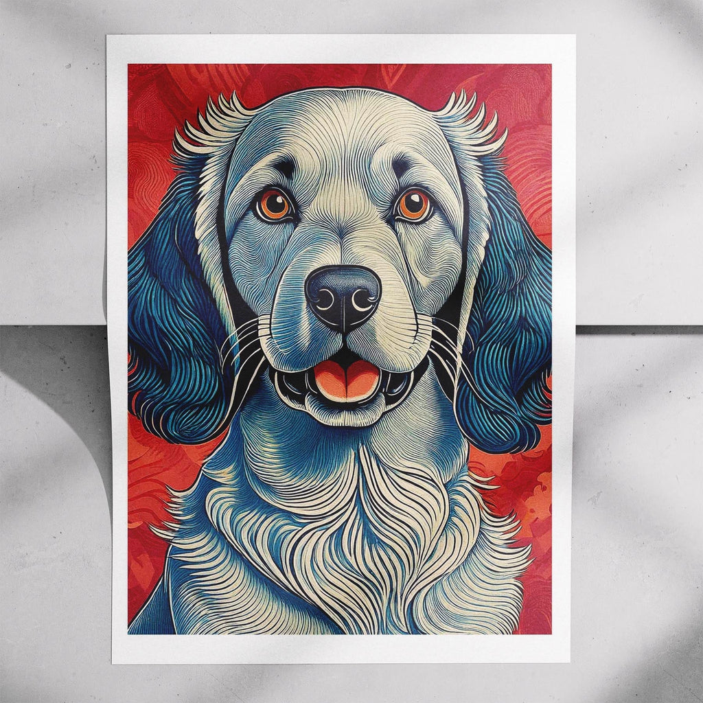 English Setter Hokusai Japanese Inspired Dog Series image 7