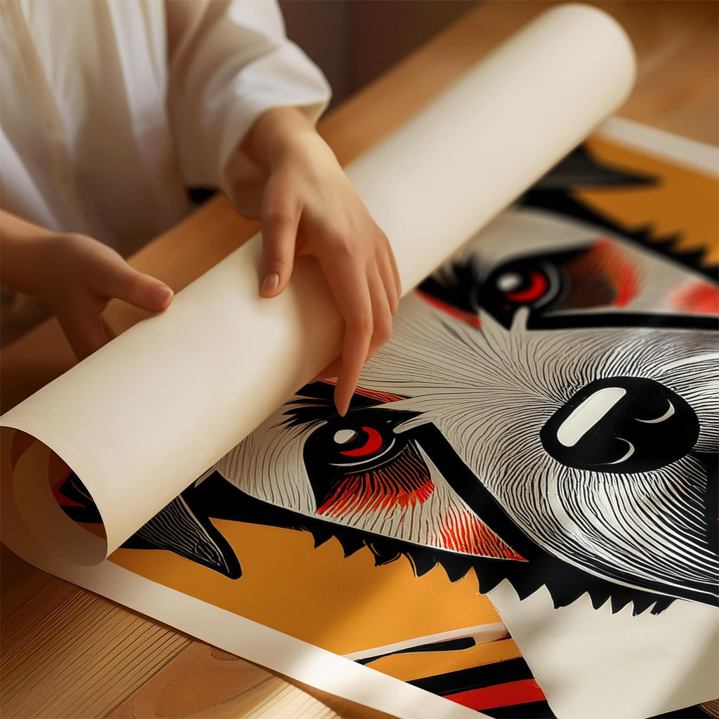 Border Terrier Geometric Orange Series image 1