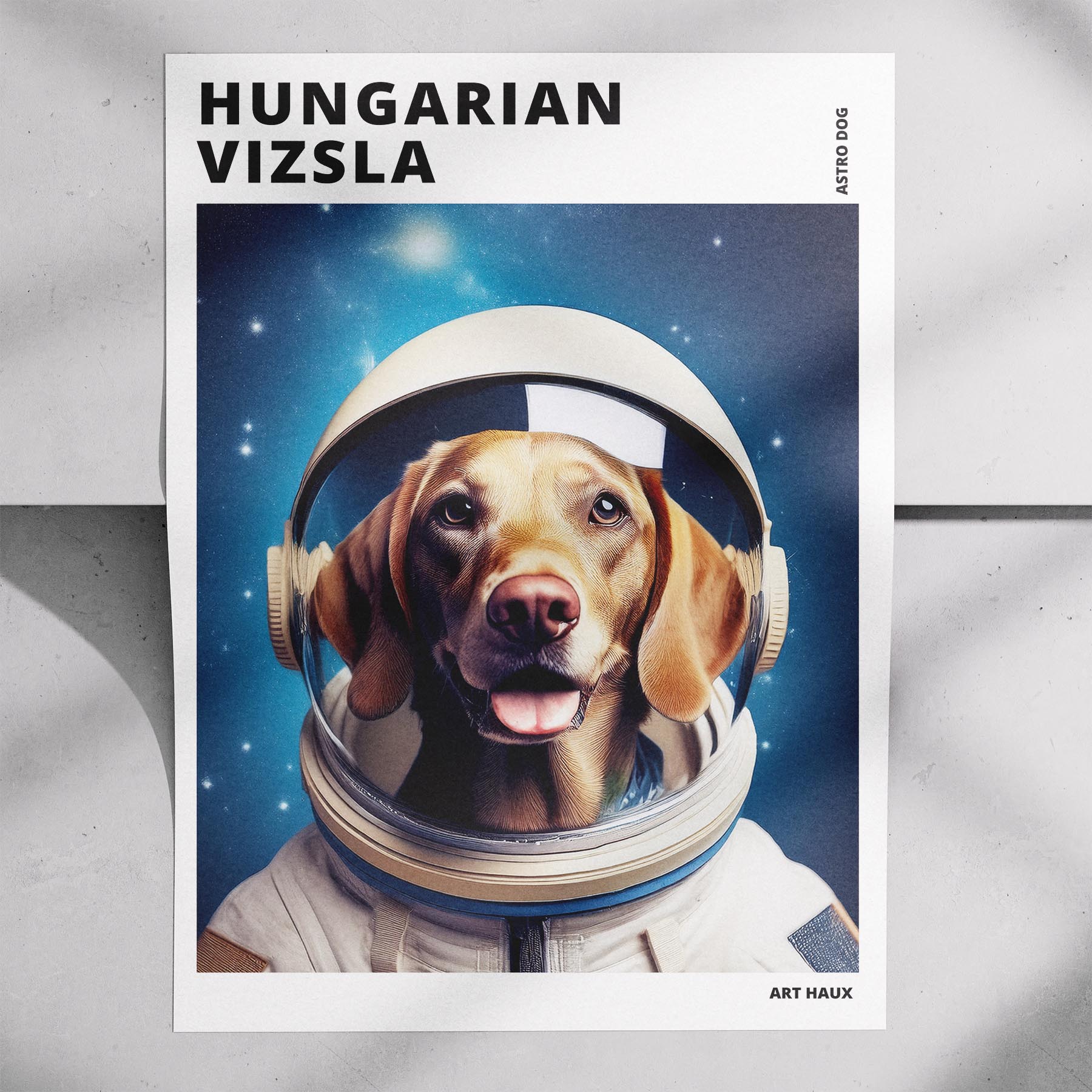 Hungarian Vizsla Astronaut Dog Series with Text Astro Dog image 7