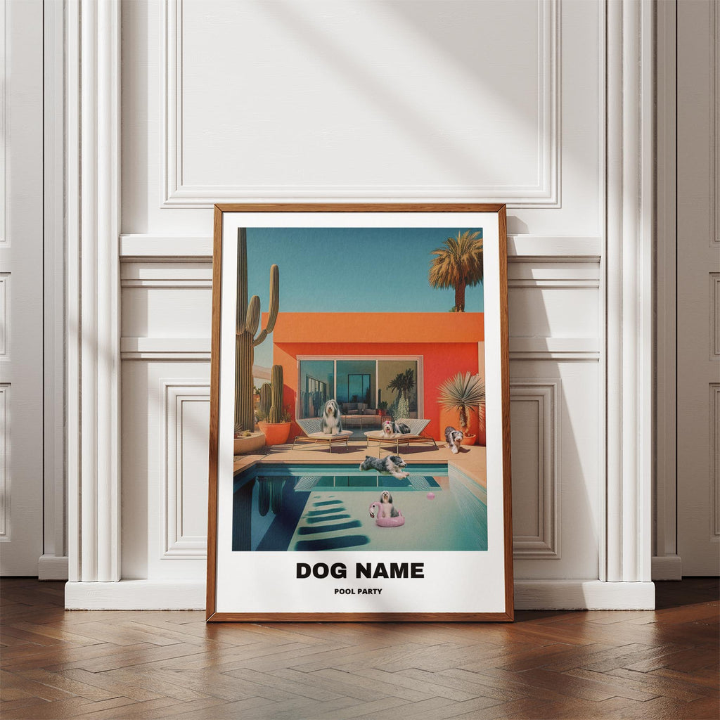 Old English Sheepdog Custom Pool Party WITH TEXT image 4