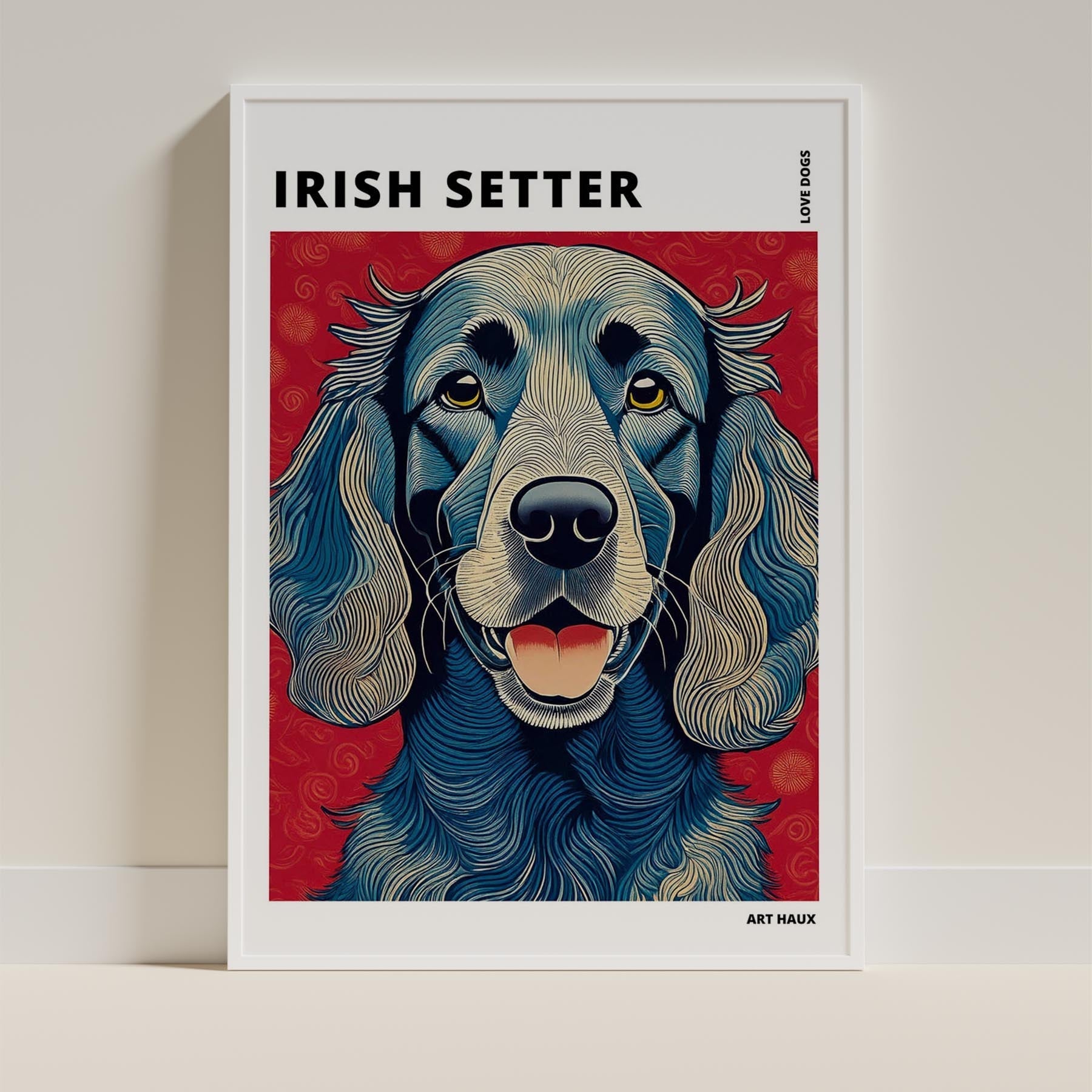 Irish Setter Hokusai Japanese Inspired Dog Series with Text image 8