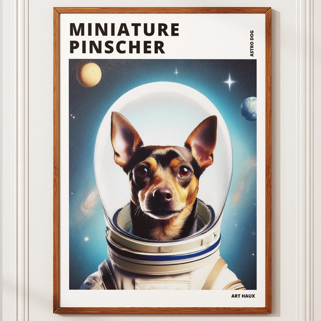 Miniature Pinscher Astronaut Dog Series with Text Astro Dog image 10