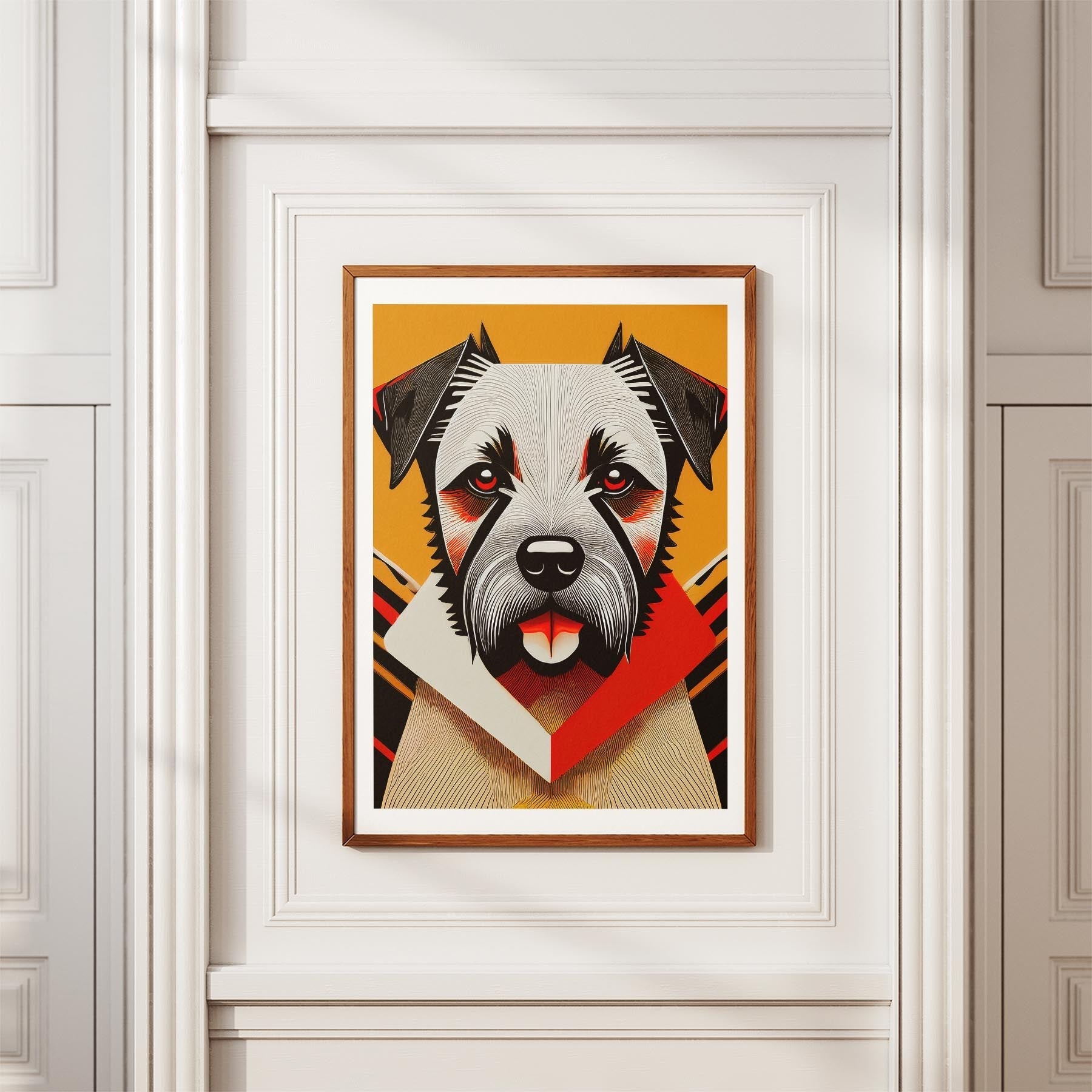 Border Terrier Geometric Orange Series image 3