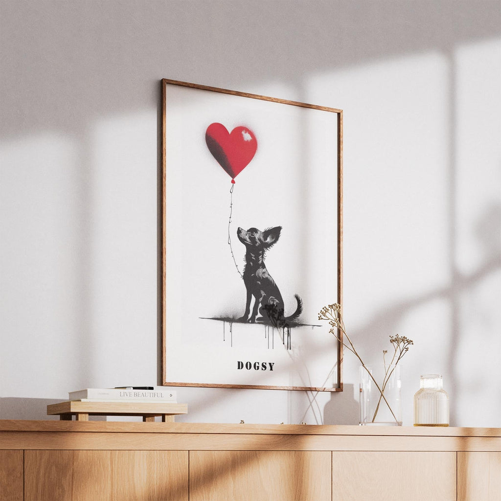 Chihuahua DOGSY Series inspired by the Art of Banksy with text Dogsy image 5