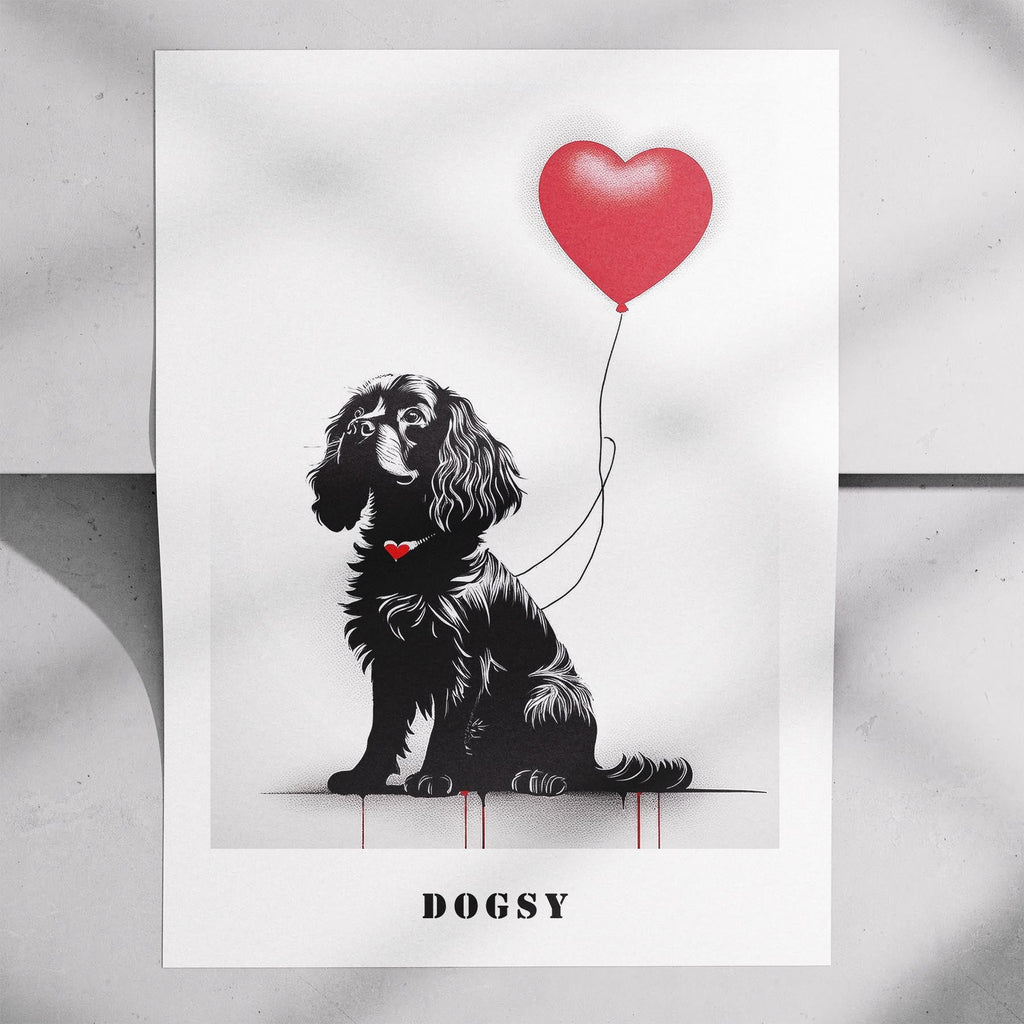 Cavalier Spaniel DOGSY Series inspired by the Art of Banksy with text Dogsy image 7