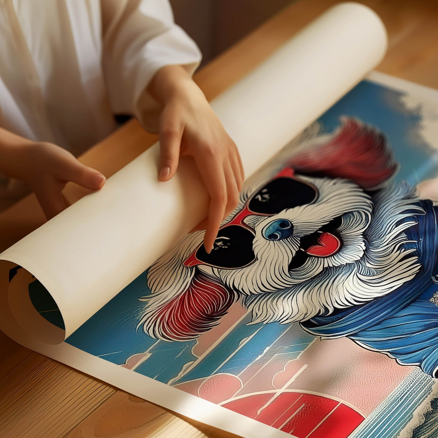 Bichon Frise Hokosai Surfer Dogs 1 image 3