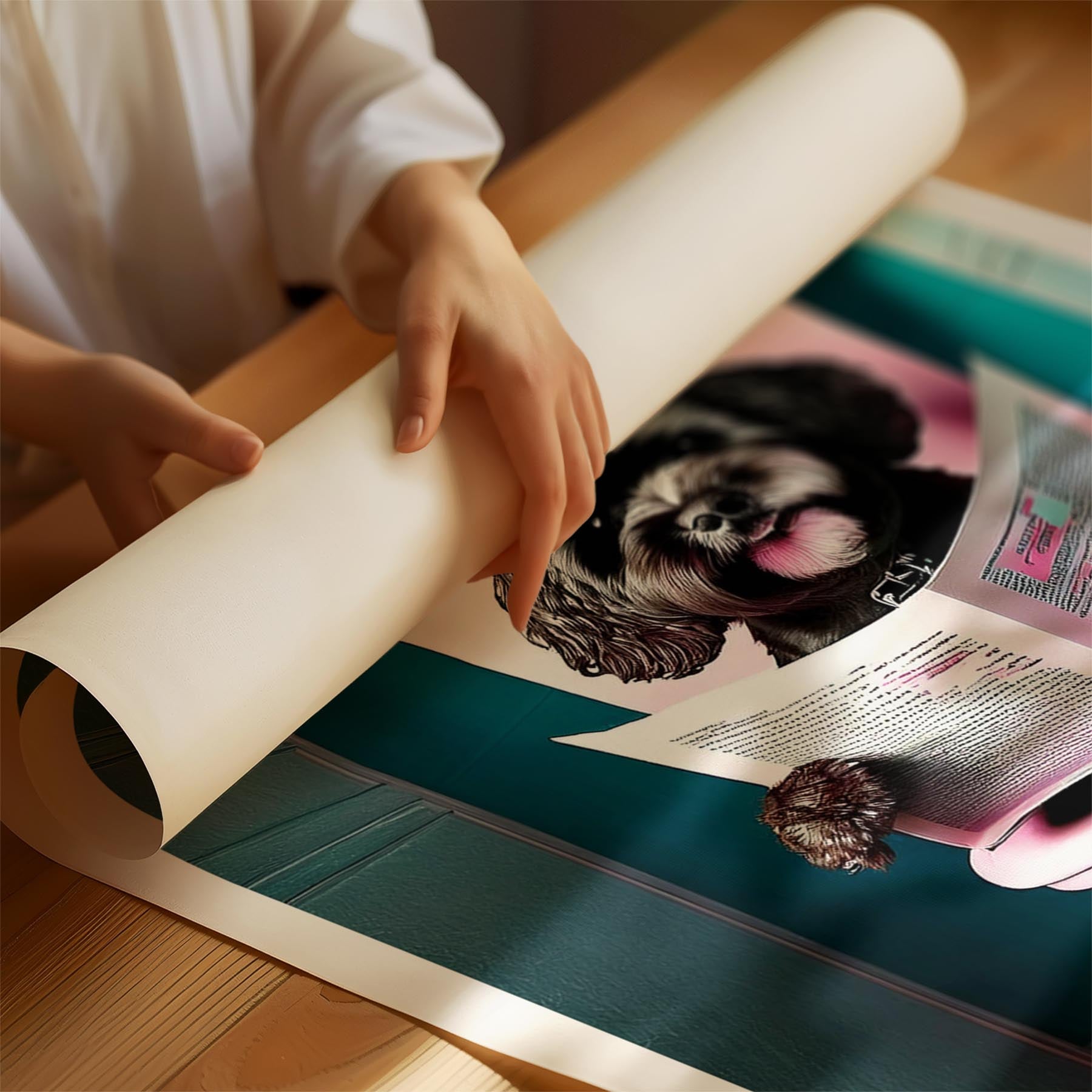 Bichon Frise Toilet Dogs PInk and Turquise image 1