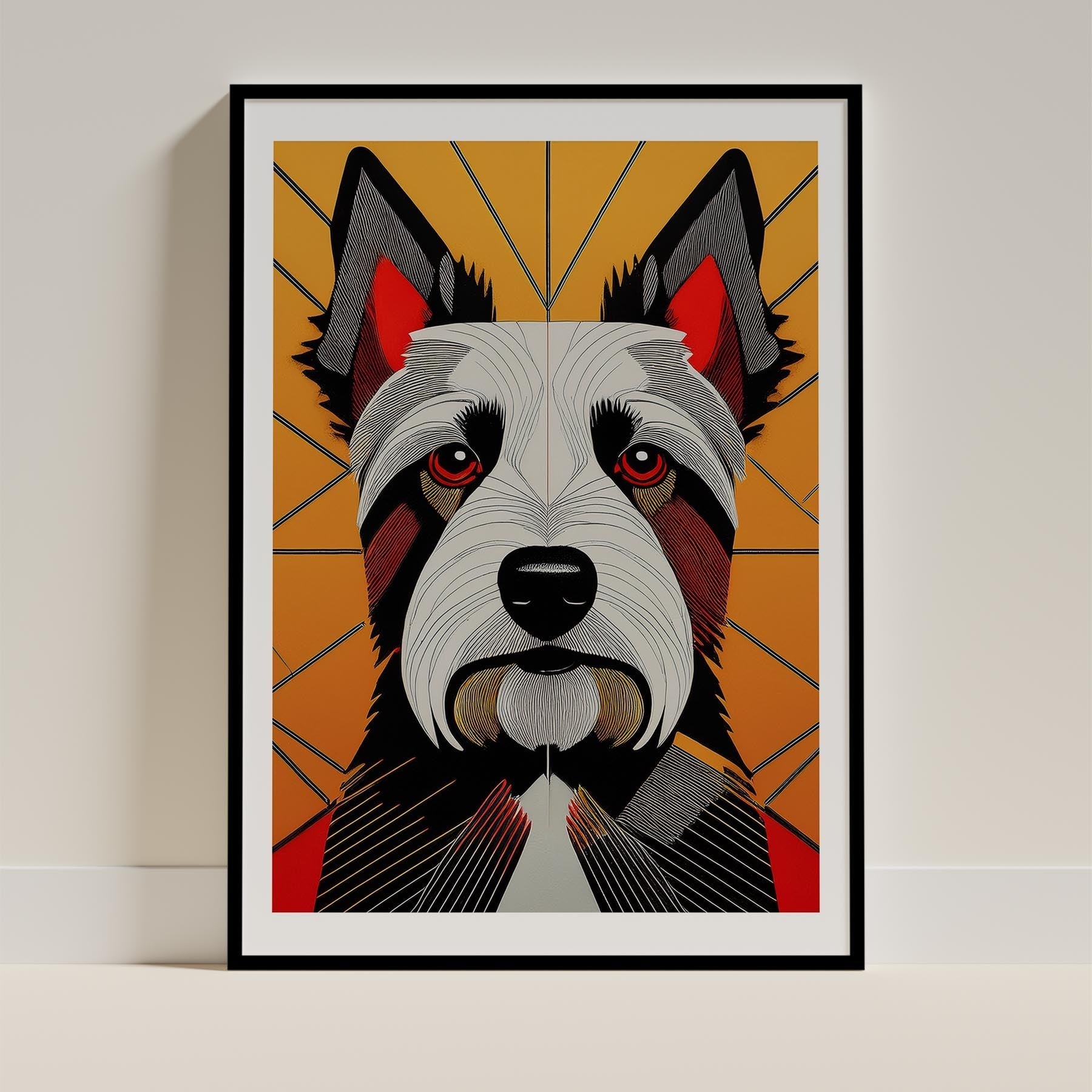 Australian Terrier Geometric Orange Series image 0