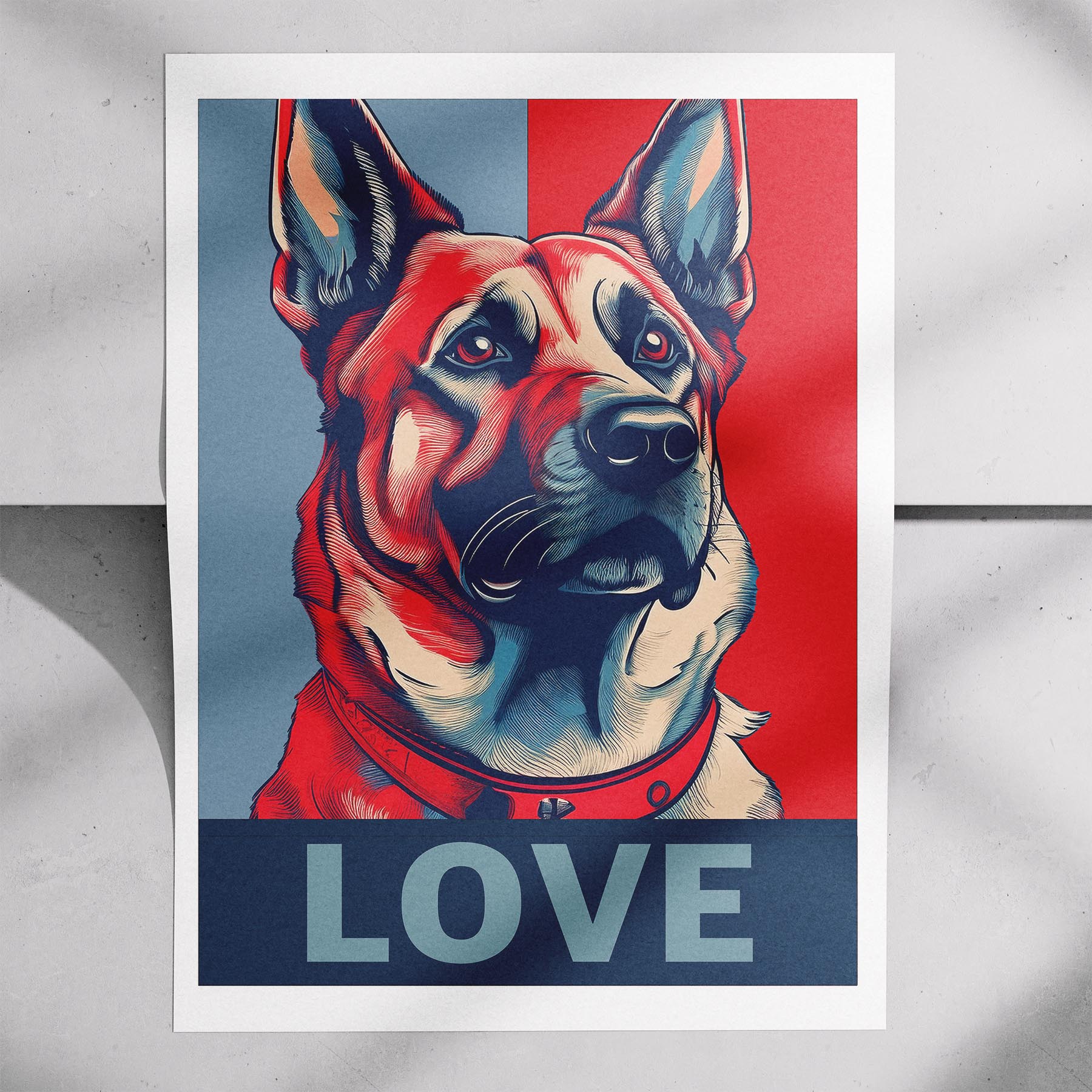 German Shepherd LOVE Series Inspired by the Obama Poster image 7