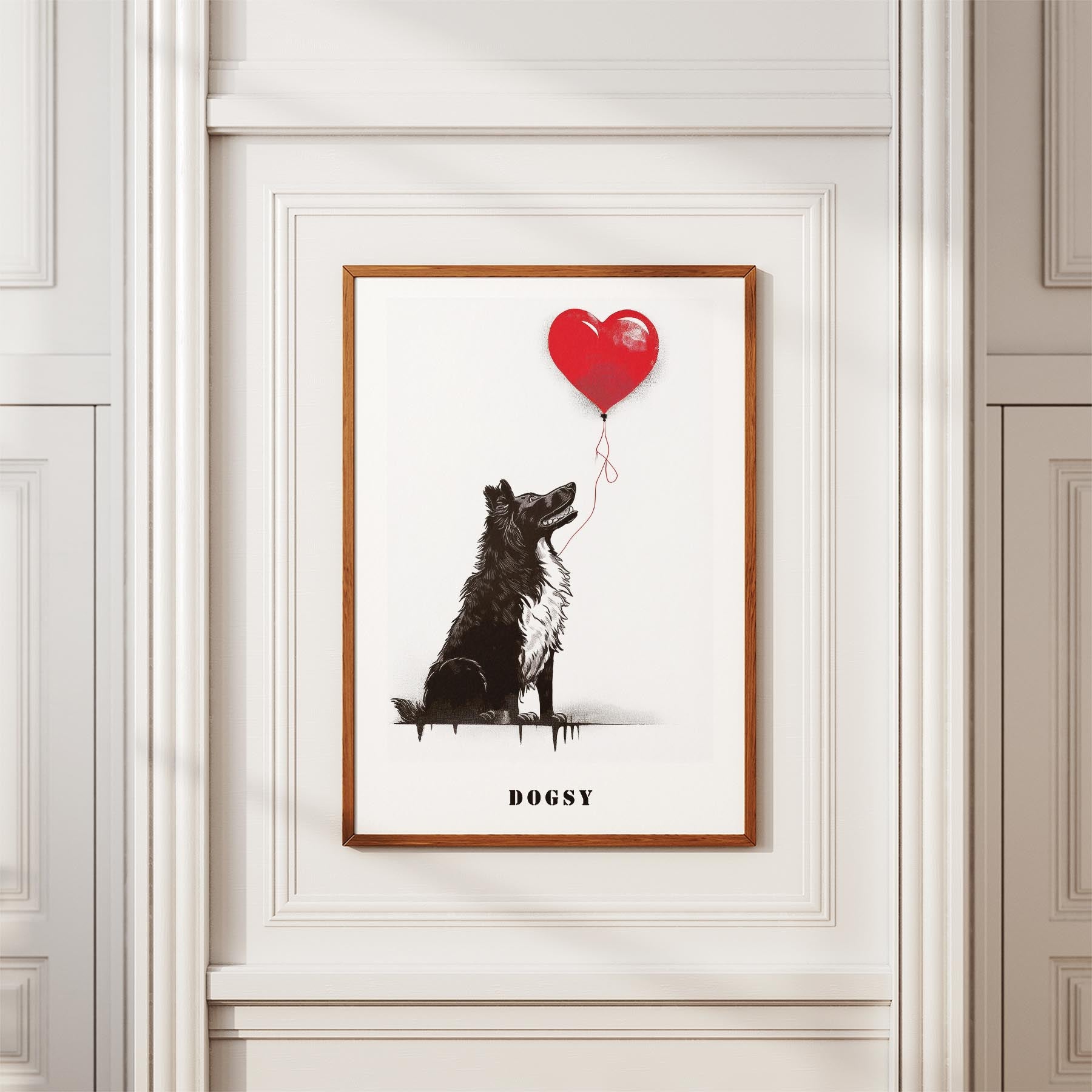 Rough Smooth Collie DOGSY Series inspired by the Art of Banksy with text Dogsy image 3