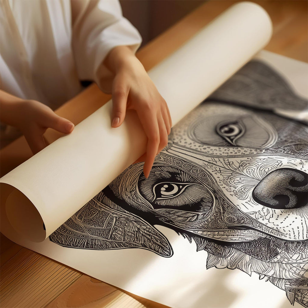 Border Collie Mandala Black and White Dog Series image 1