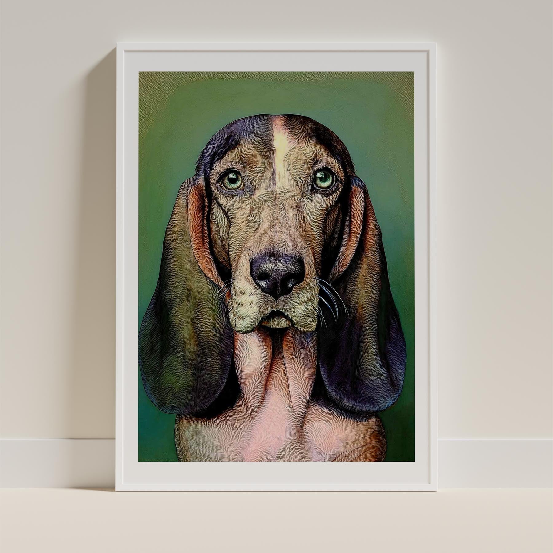 Basset Hound Green Painted Series image 9