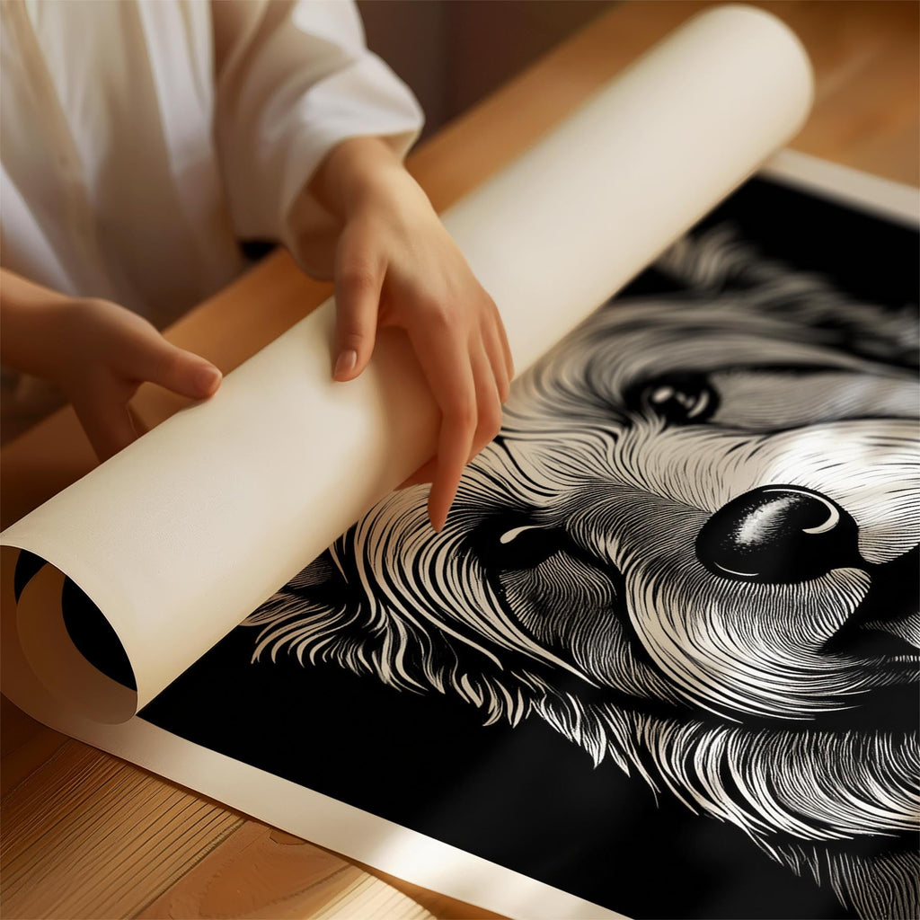 Australian Terrier Line Dog Series in Black and White image 1