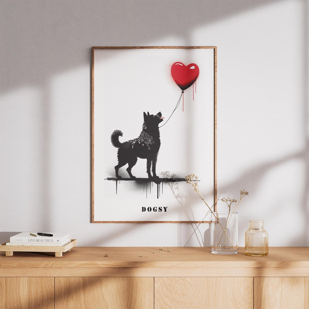 Akita Inu DOGSY Series inspired by the Art of Banksy with text Dogsy image 8