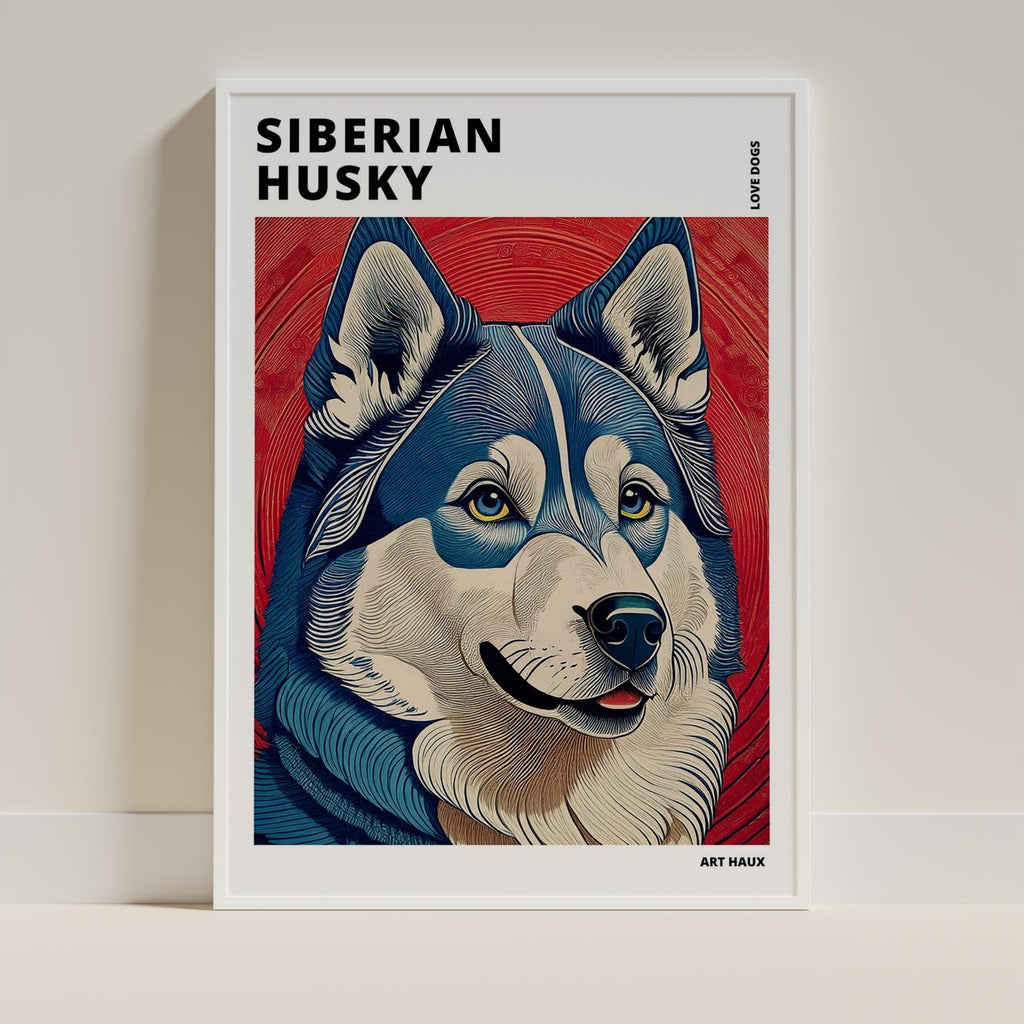 Siberian Husky Hokusai Japanese Inspired Dog Series with Text image 8