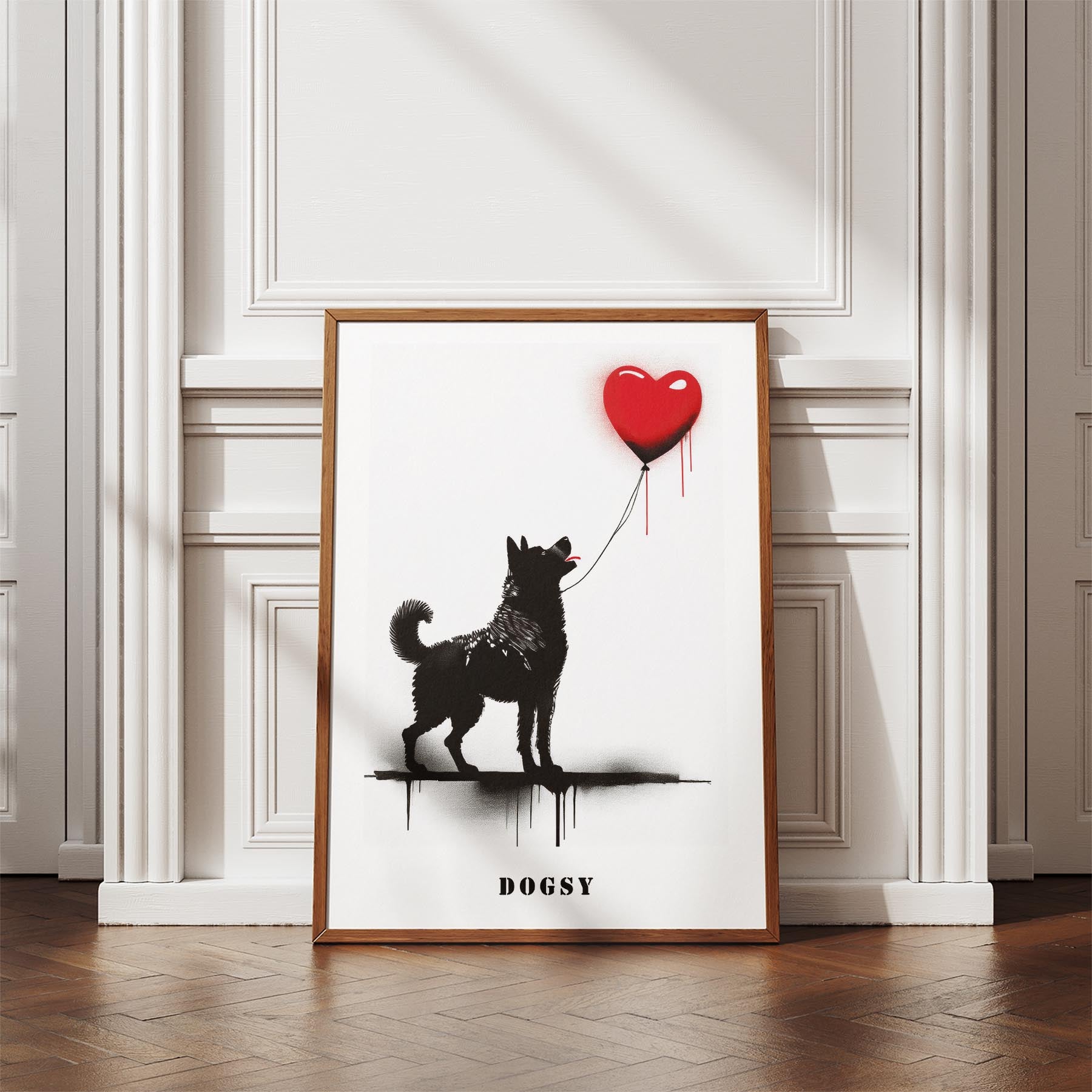 Akita Inu DOGSY Series inspired by the Art of Banksy with text Dogsy image 4