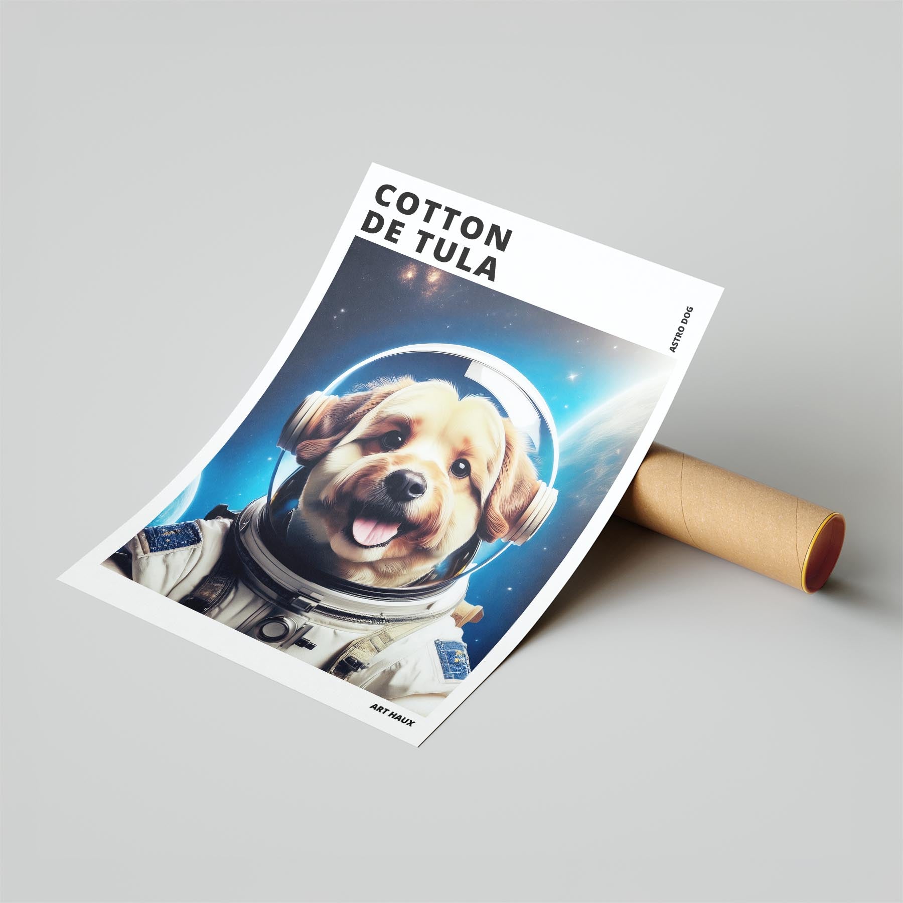 Coton de Tulear Astronaut Dog Series with Text Astro Dog image 6
