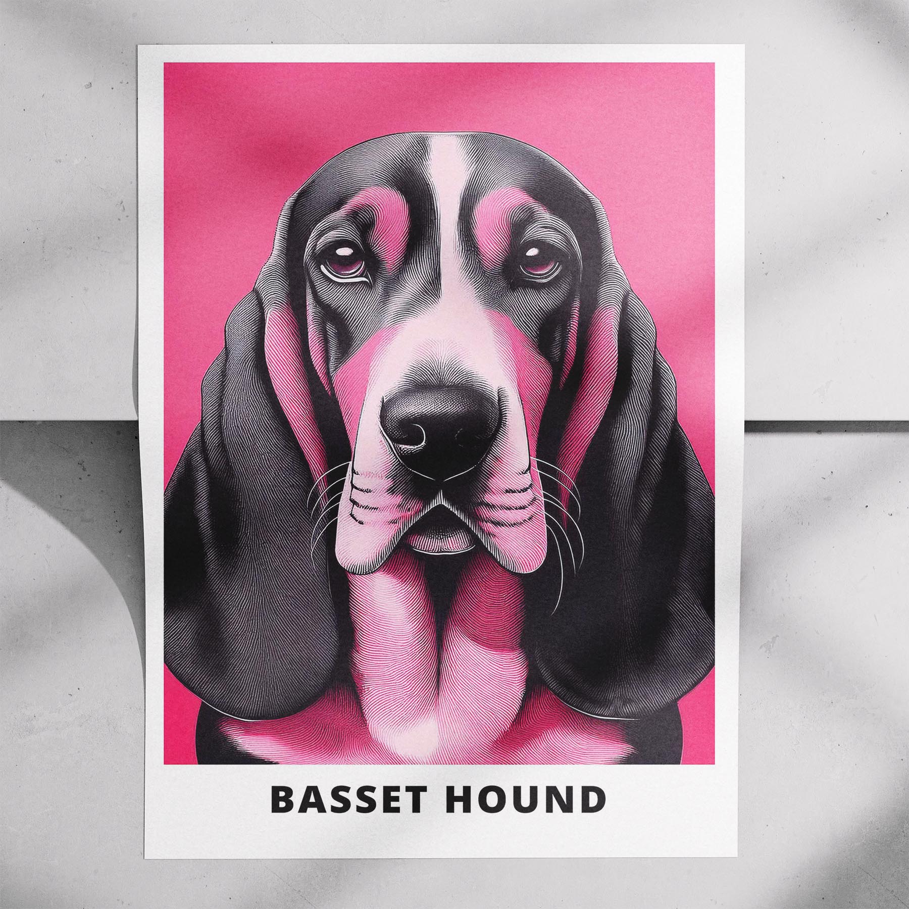 Basset Hound Pink and Black Dog Series 1 image 7