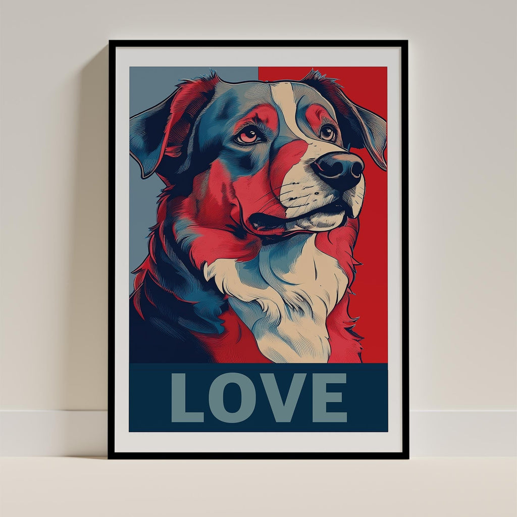 Australian Shepherd LOVE Series Inspired by the Obama Poster image 0