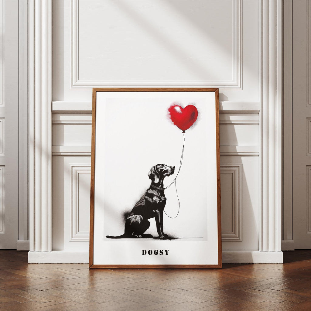 Hungarian Vizsla DOGSY Series inspired by the Art of Banksy with text Dogsy image 4