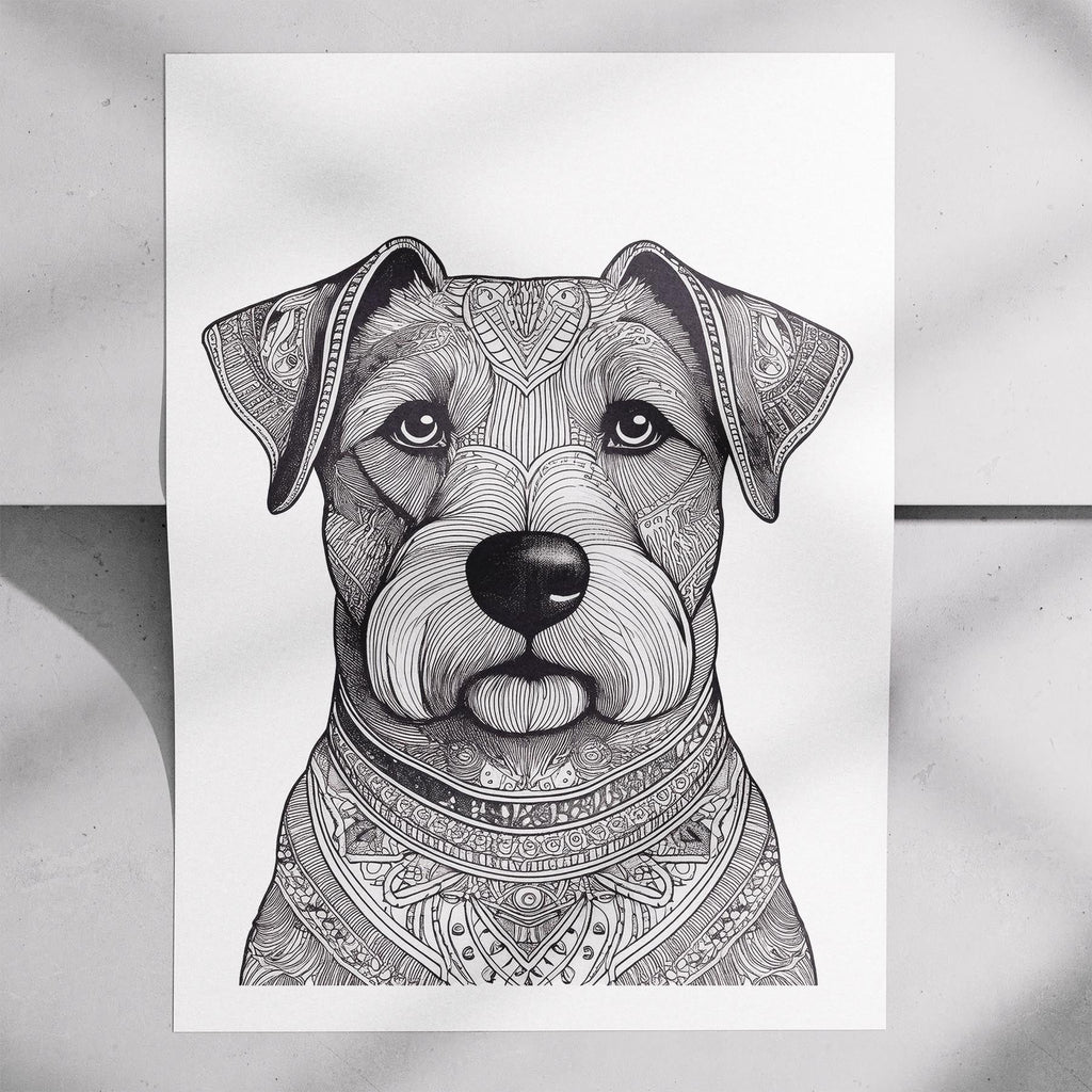 Australian Terrier Mandala Black and White Dog Series image 7