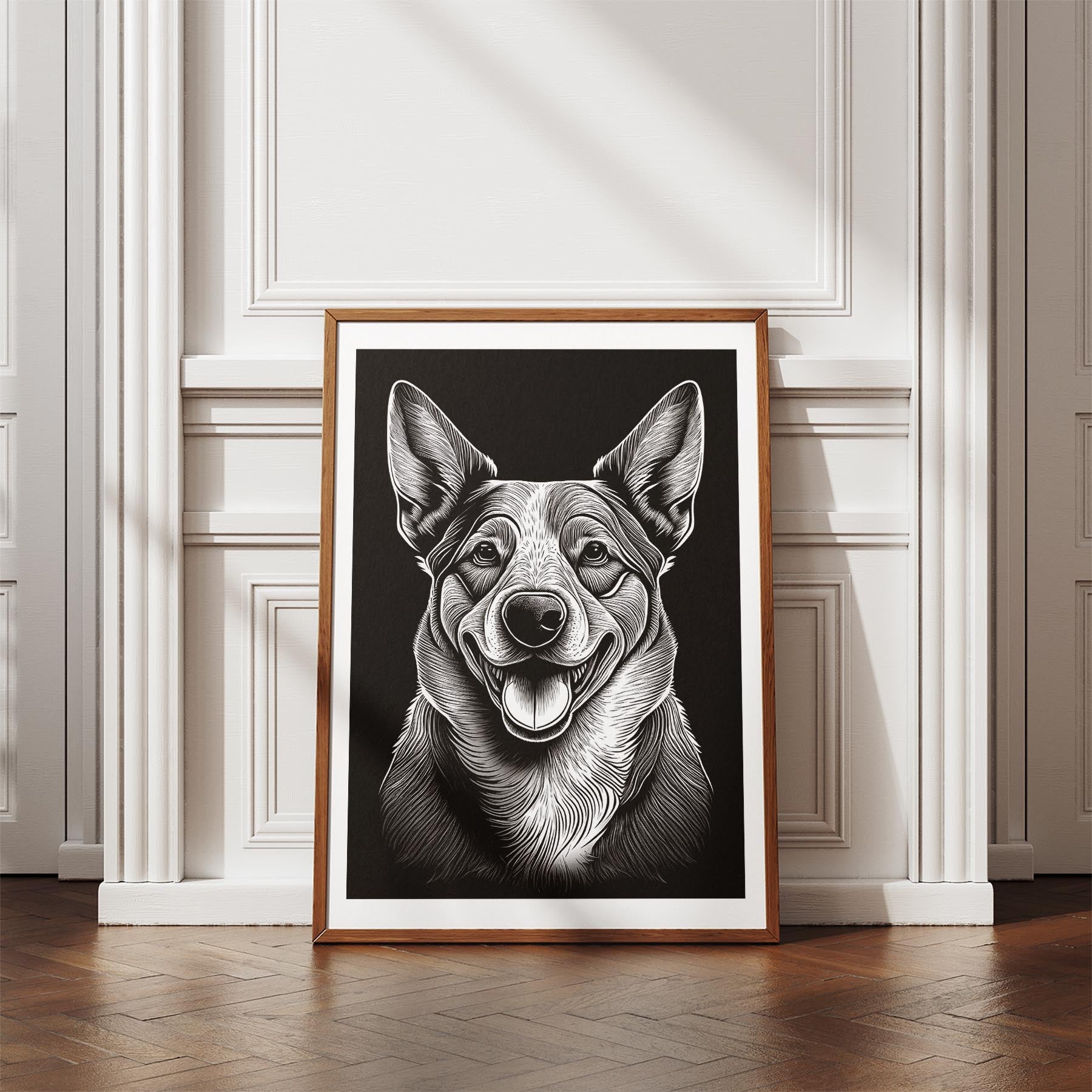 Cattle Dog Line Dog Series in Black and White image 4