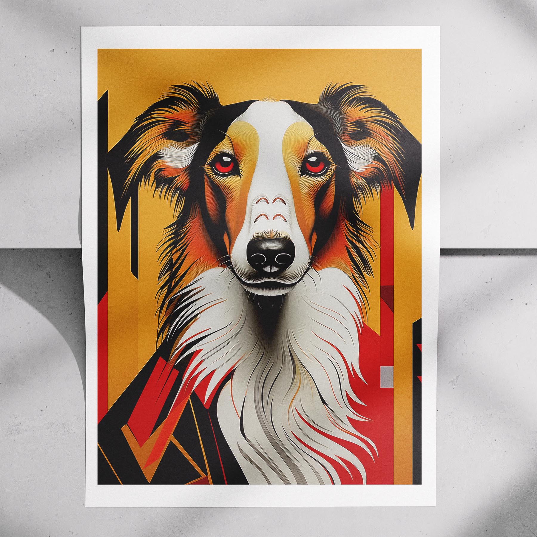 Borzoi Geometric Orange Series image 7