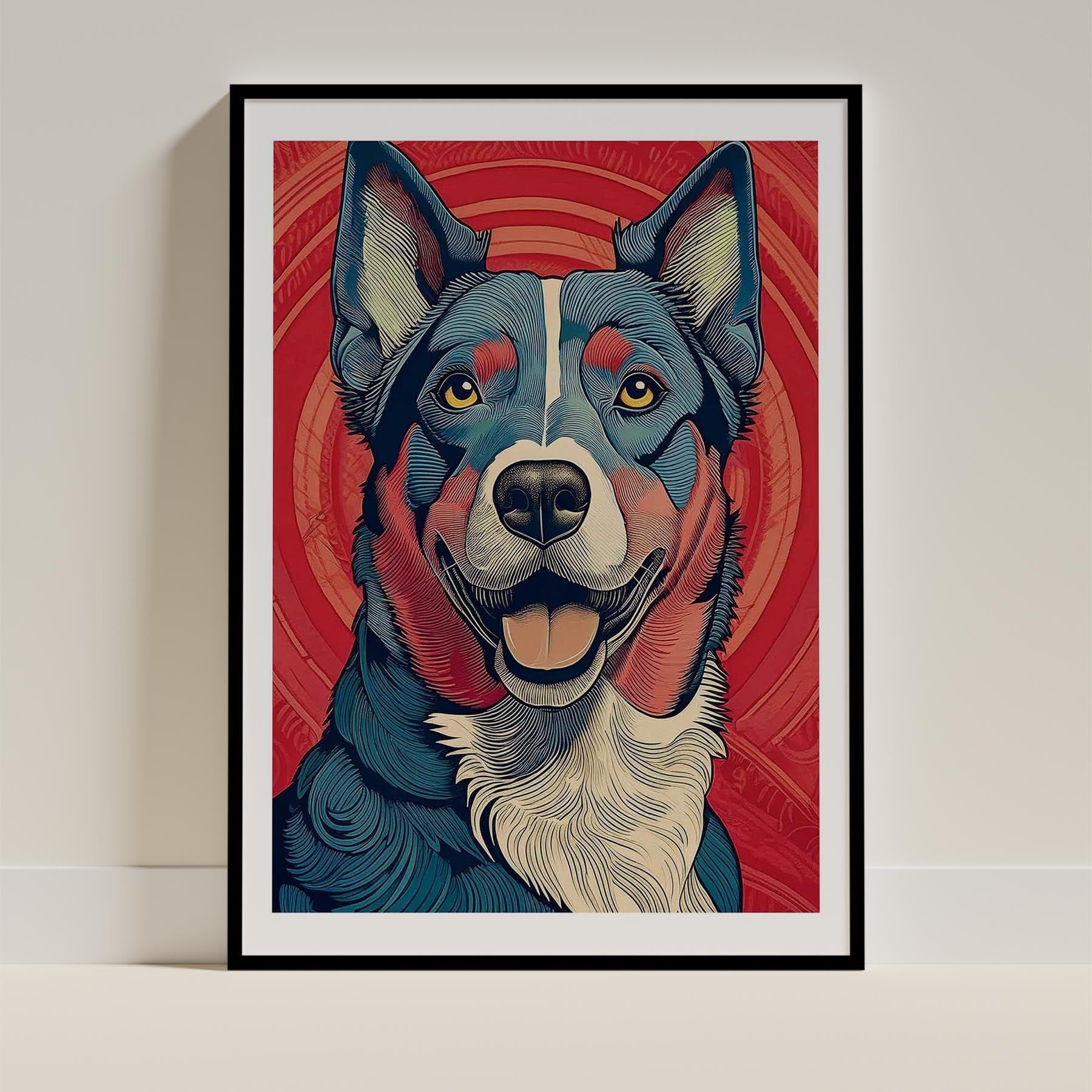 Kelpie Hokusai Japanese Inspired Dog Series 1 image 0