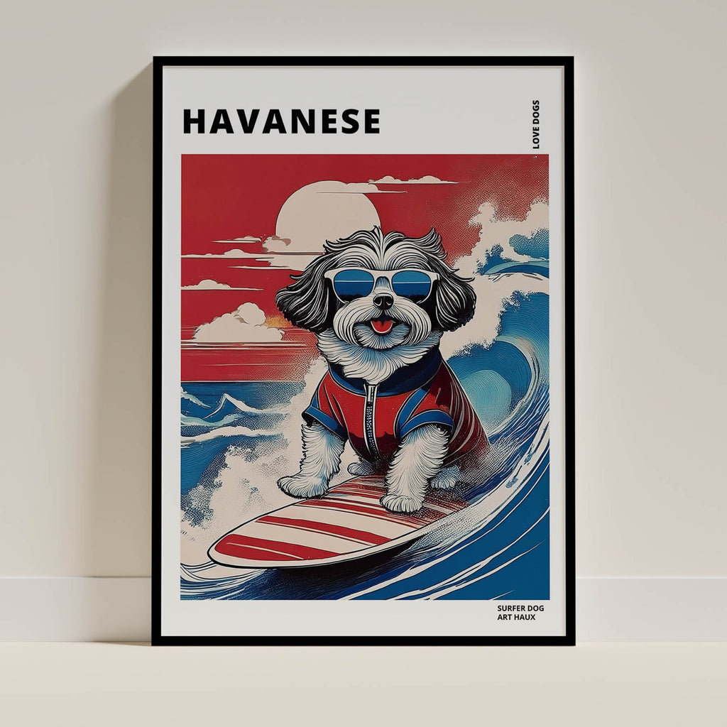 Havanese Hokosai Surfer Dogs 1 image 0