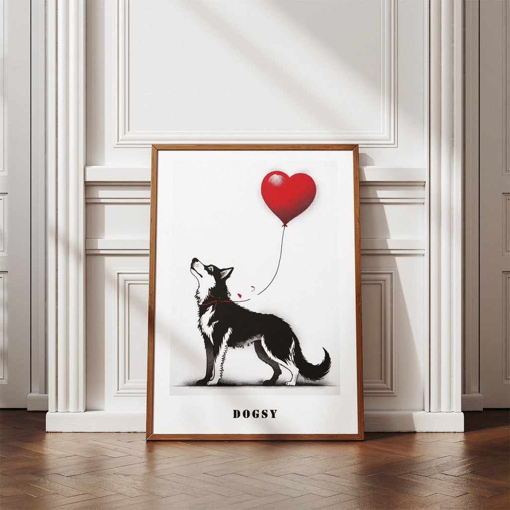 Siberian Husky DOGSY Series inspired by the Art of Banksy with text Dogsy image 4