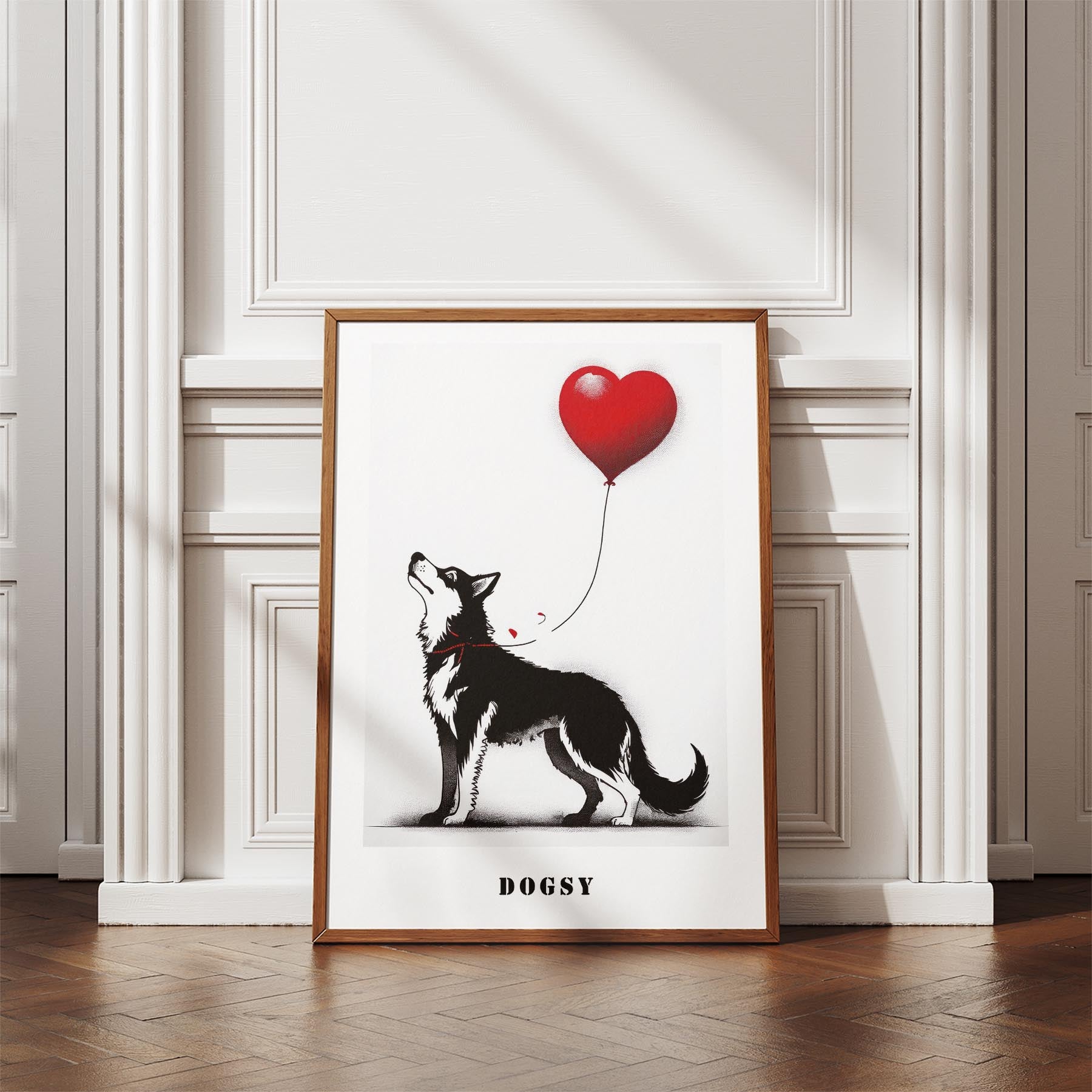 Siberian Husky DOGSY Series inspired by the Art of Banksy with text Dogsy image 4