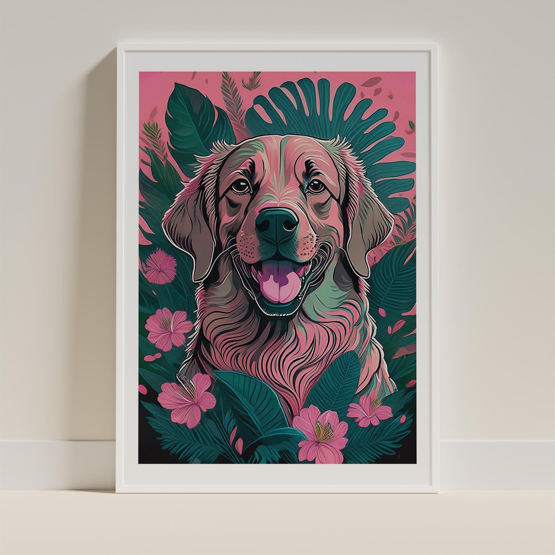 Golden Retriever Flowery Dog image 9