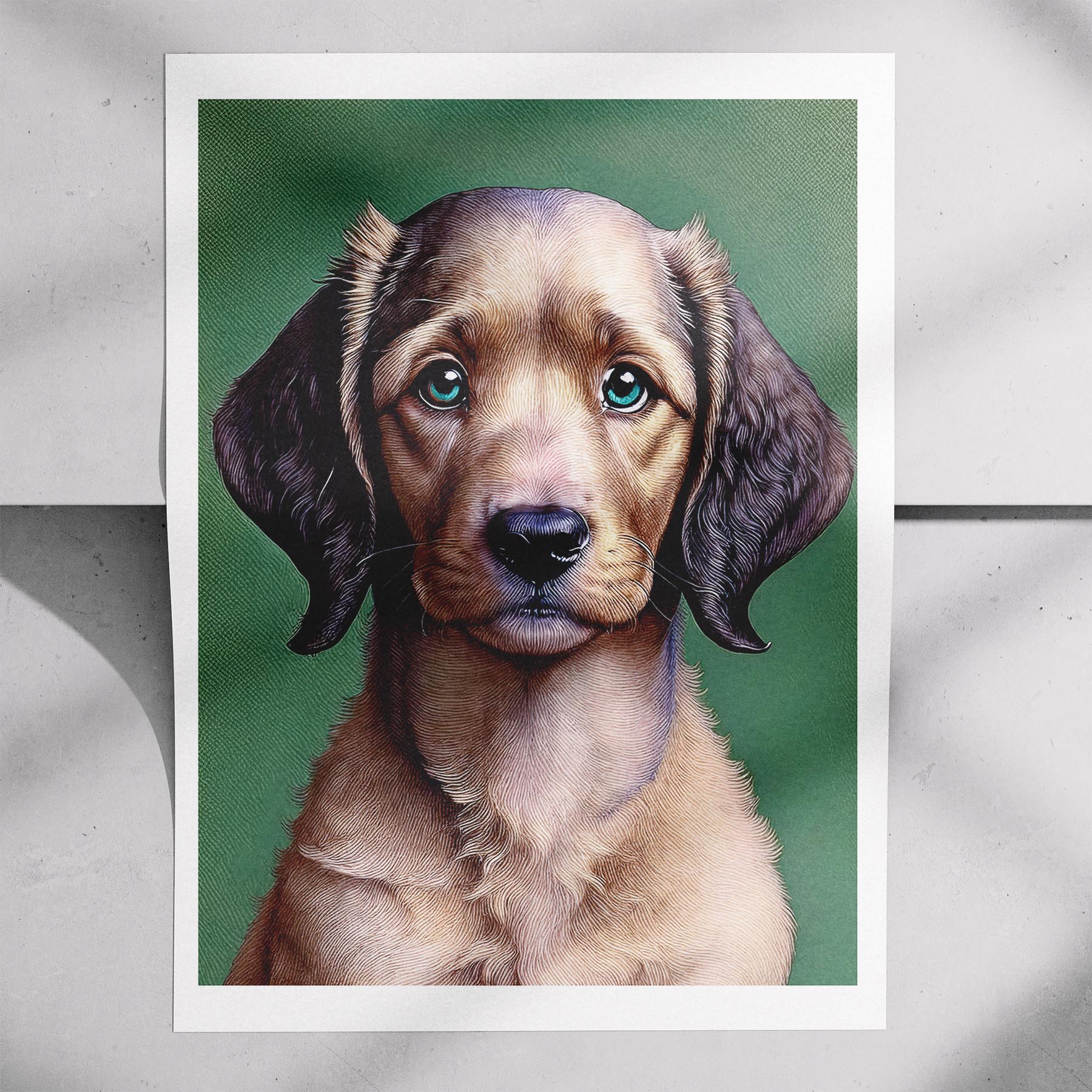 Curly Coated Retriever Green Painted Series image 7