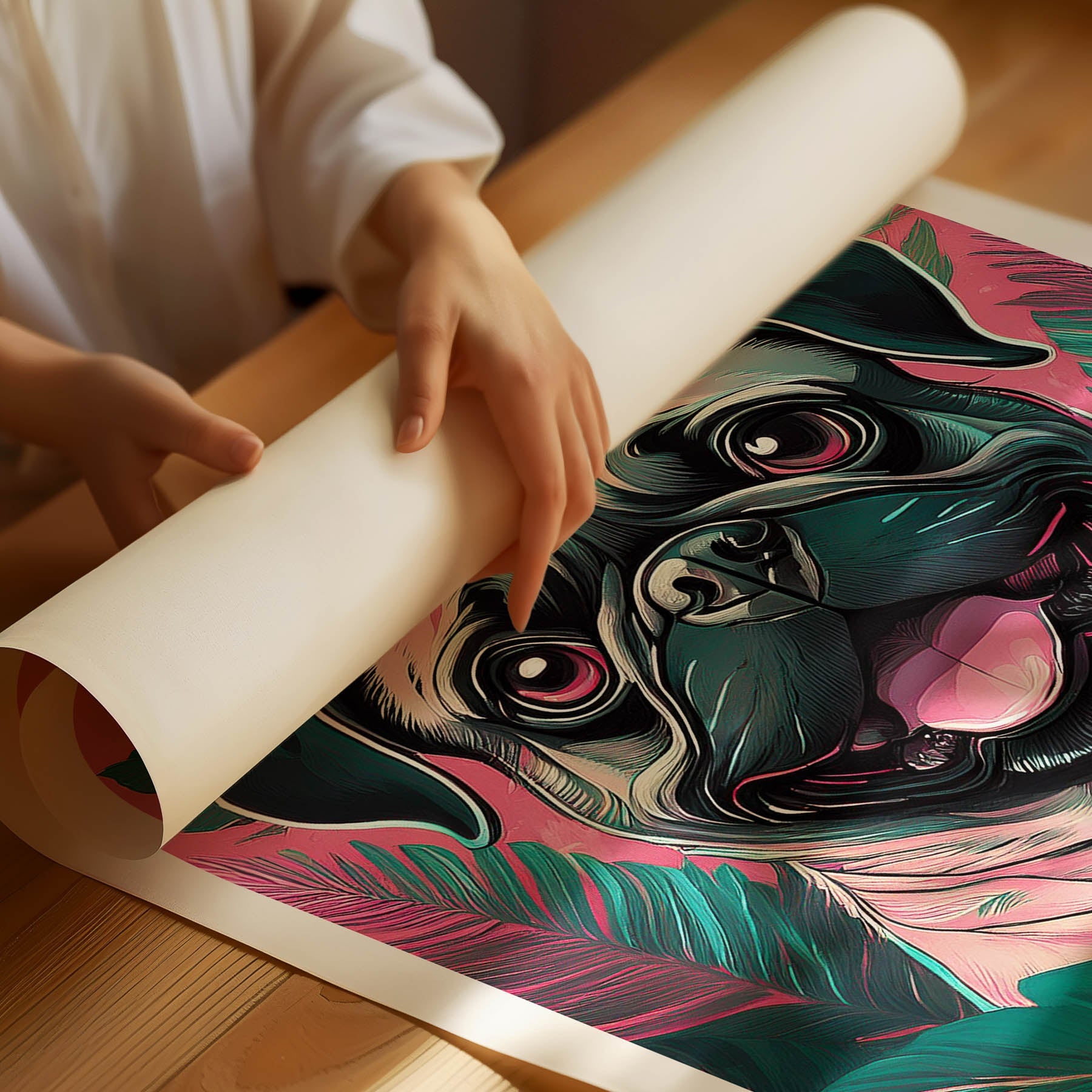 Pug Copy Flowery Dog image 1