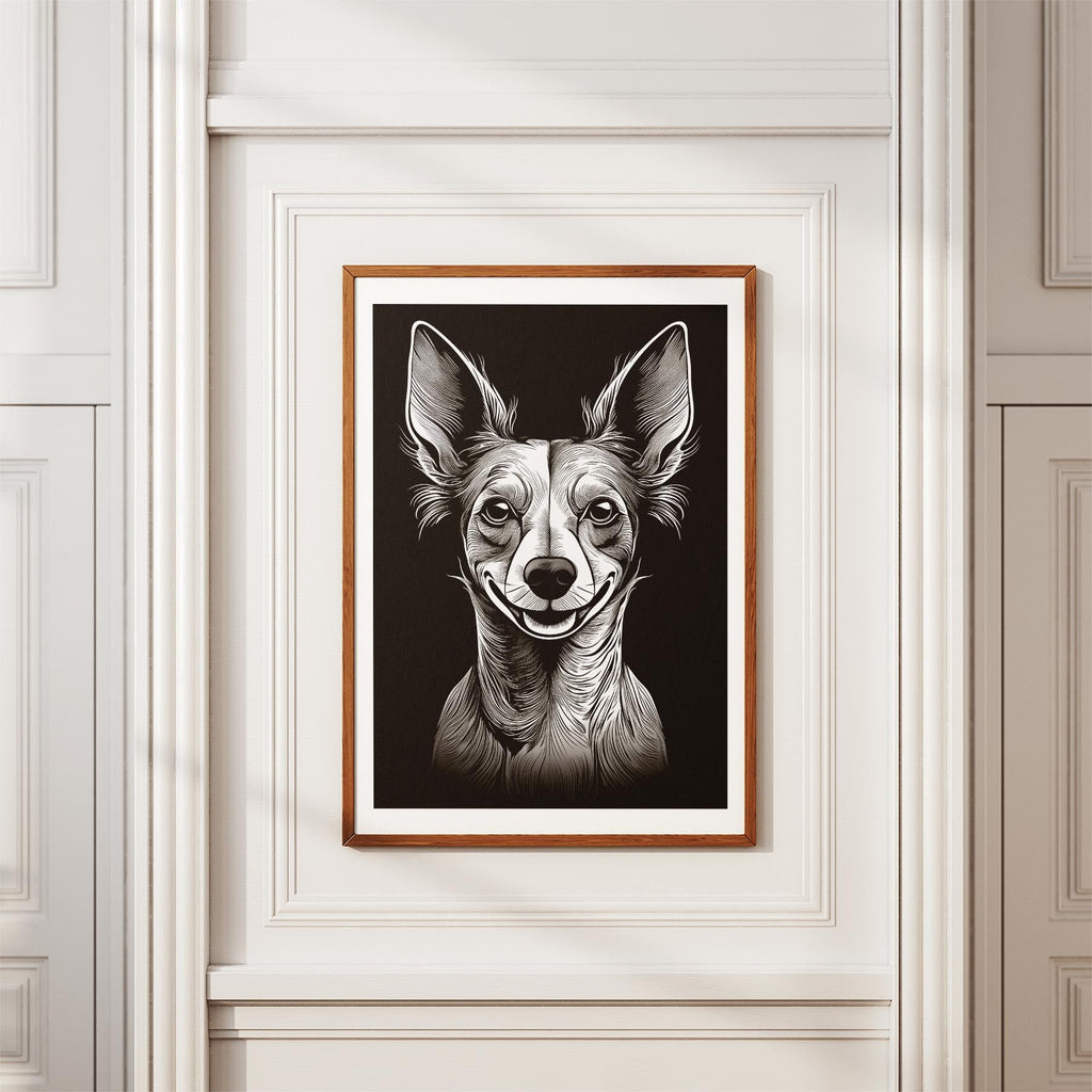 Chinese Crested Line Dog Series in Black and White image 3