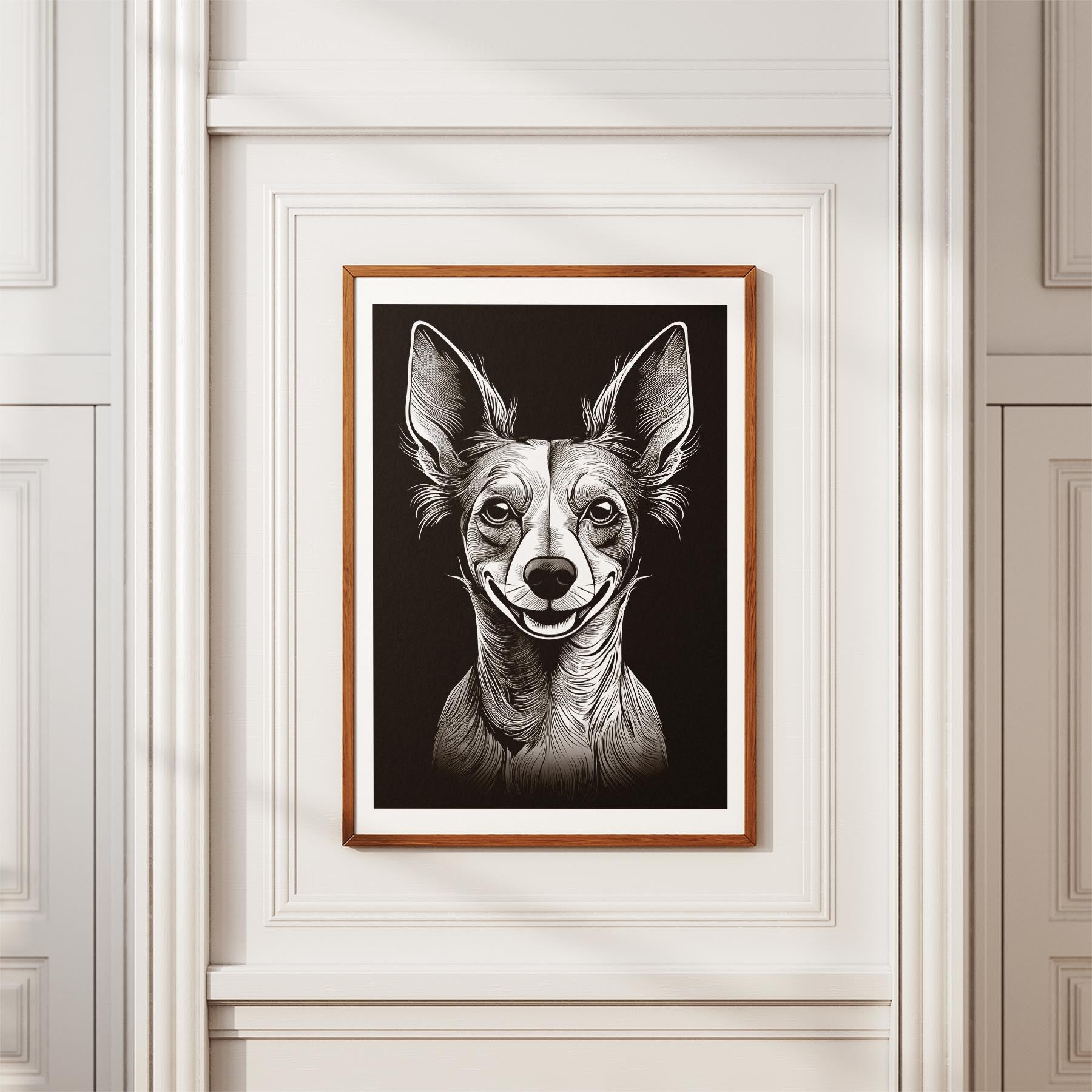 Chinese Crested Line Dog Series in Black and White image 3