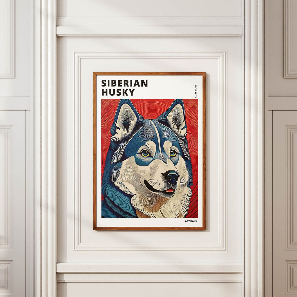 Siberian Husky Hokusai Japanese Inspired Dog Series with Text image 3