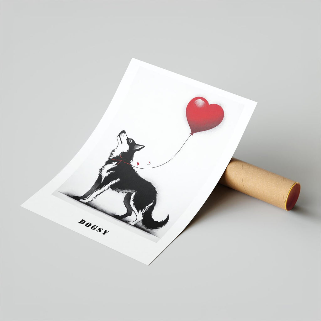 Siberian Husky DOGSY Series inspired by the Art of Banksy with text Dogsy image 6