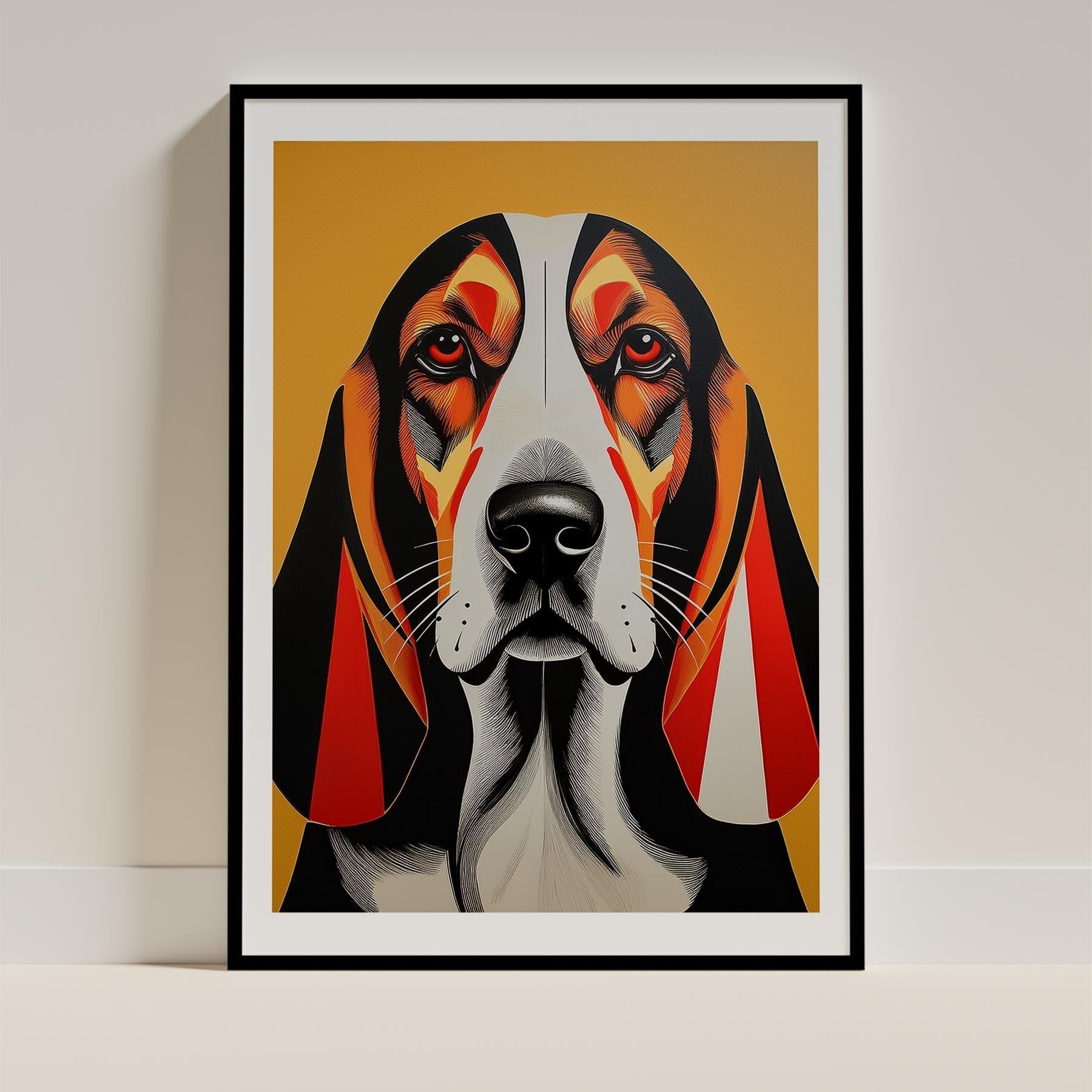 Basset Hound Geometric Orange Series image 0