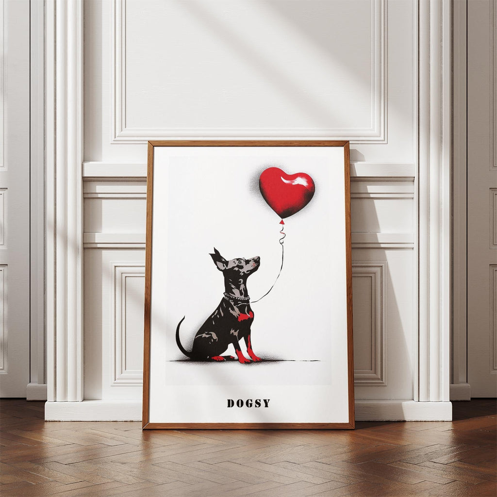 Miniature Pinscher DOGSY Series inspired by the Art of Banksy with text Dogsy image 4