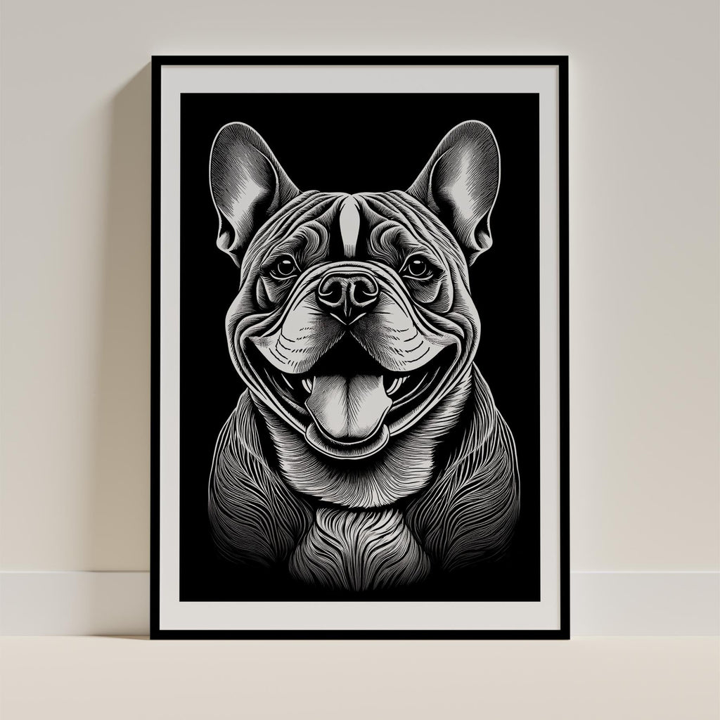 Bulldog Line Dog Series in Black and White image 0