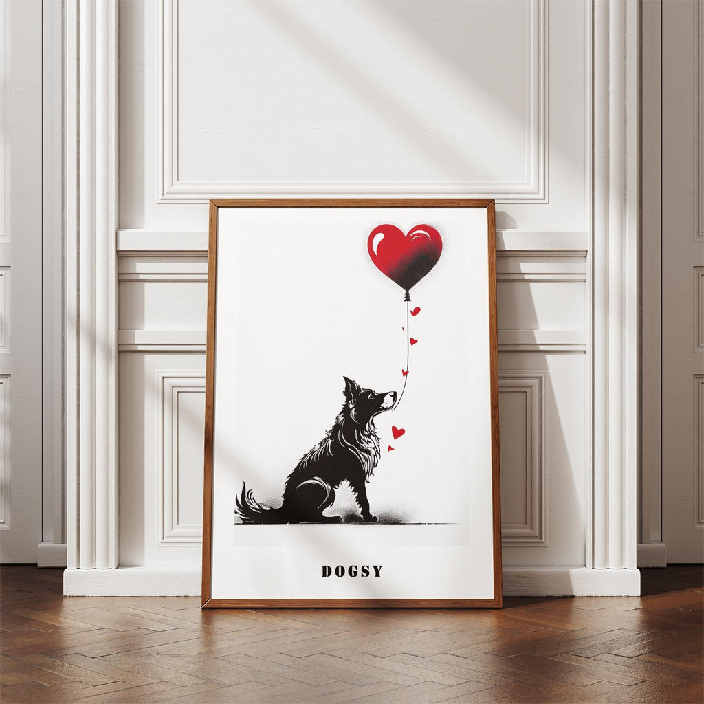 Border Collie DOGSY Series inspired by the Art of Banksy with text Dogsy image 4