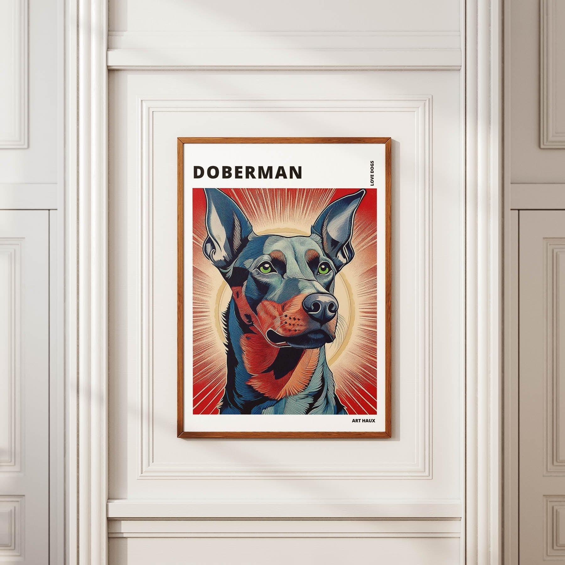 Doberman Hokusai Japanese Inspired Dog Series with Text image 3