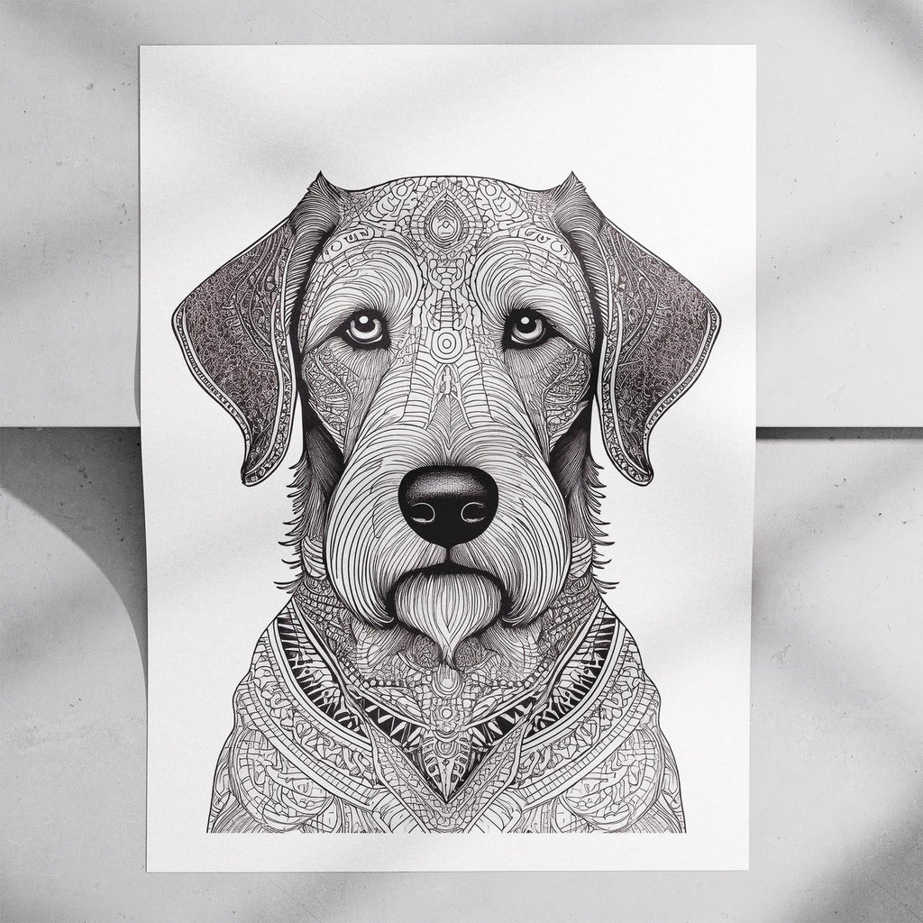 Irish Wolfhound Mandala Black and White Dog Series image 7