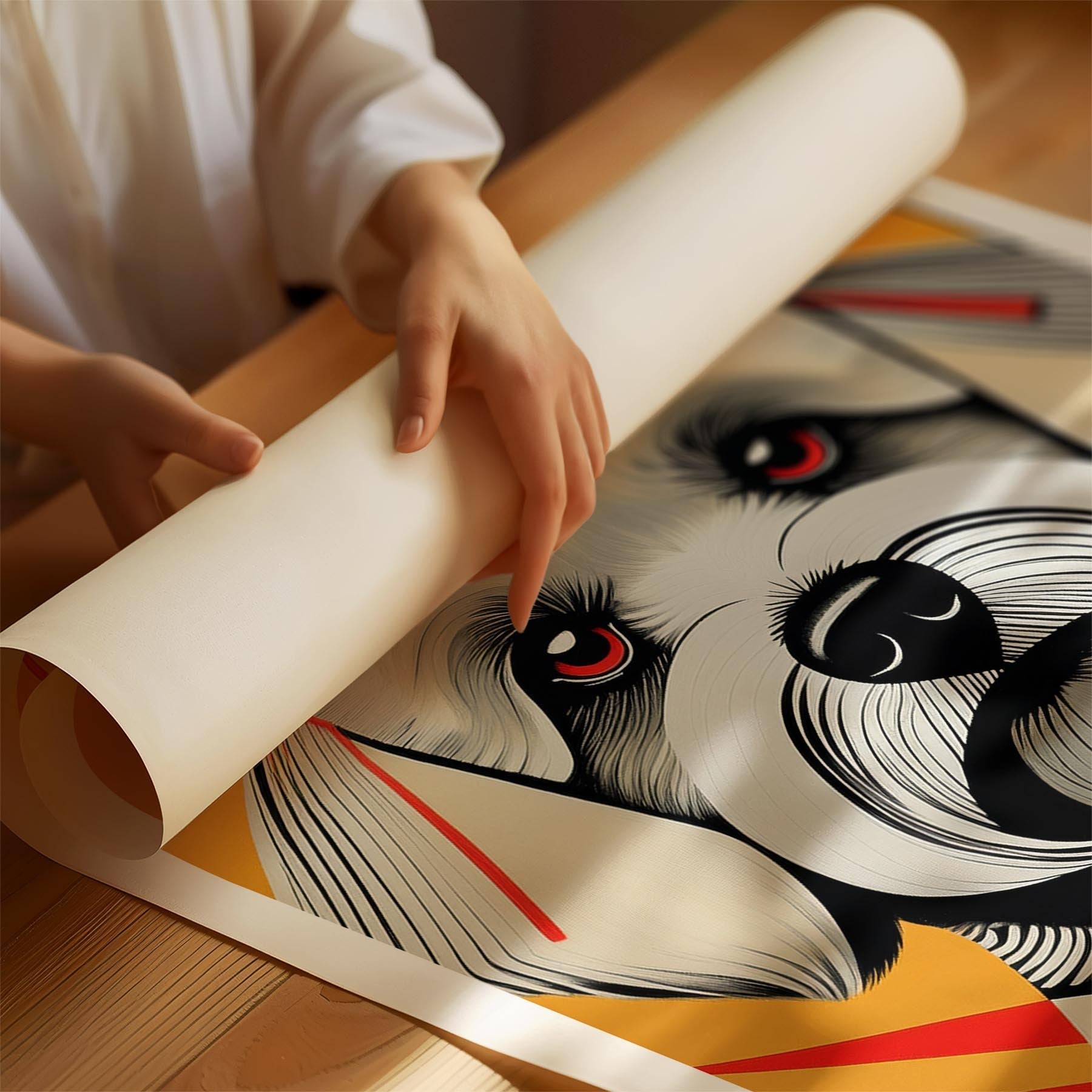 Bichon Frise Geometric Orange Series image 1