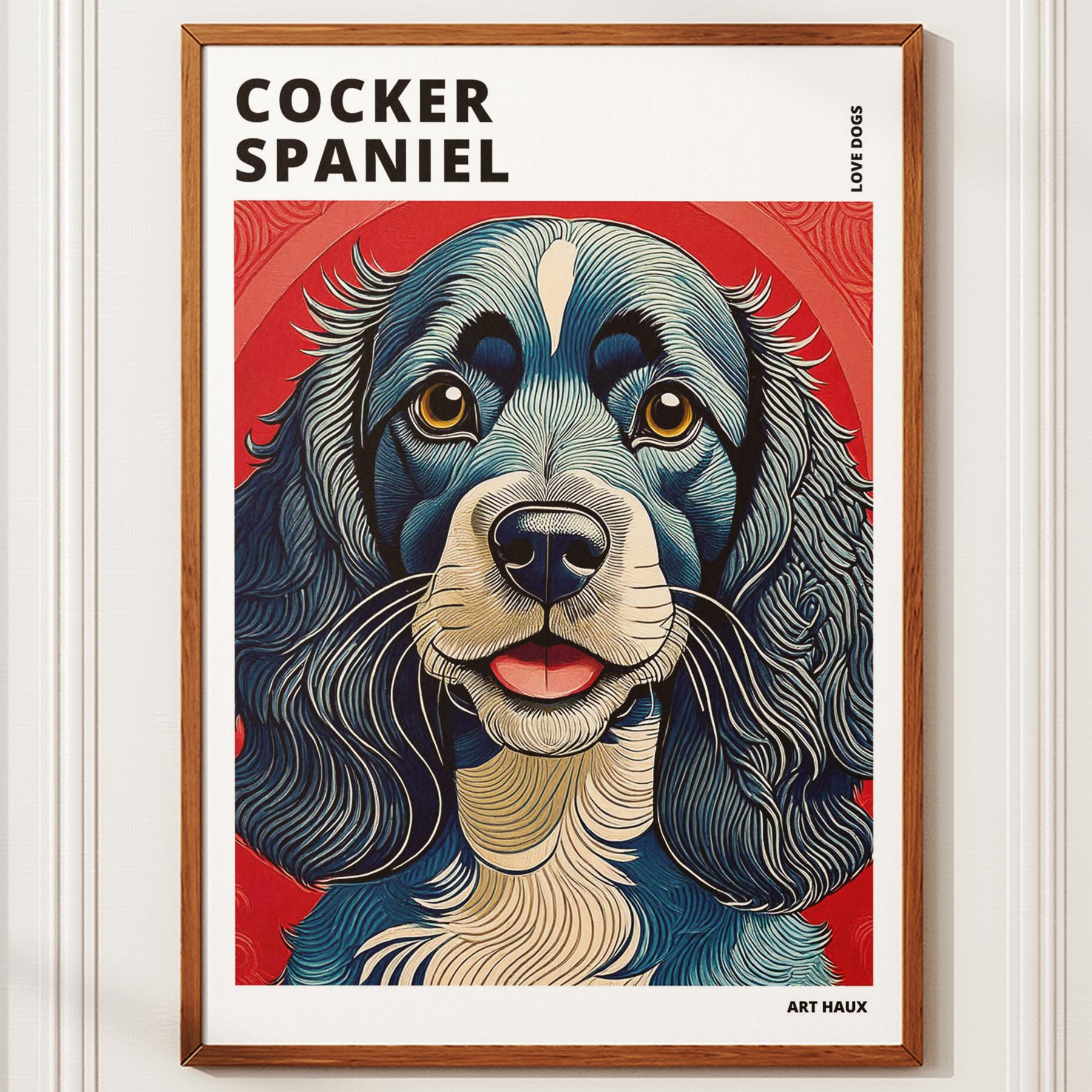 Cocker Spaniel Hokusai Japanese Inspired Dog Series with Text image 9