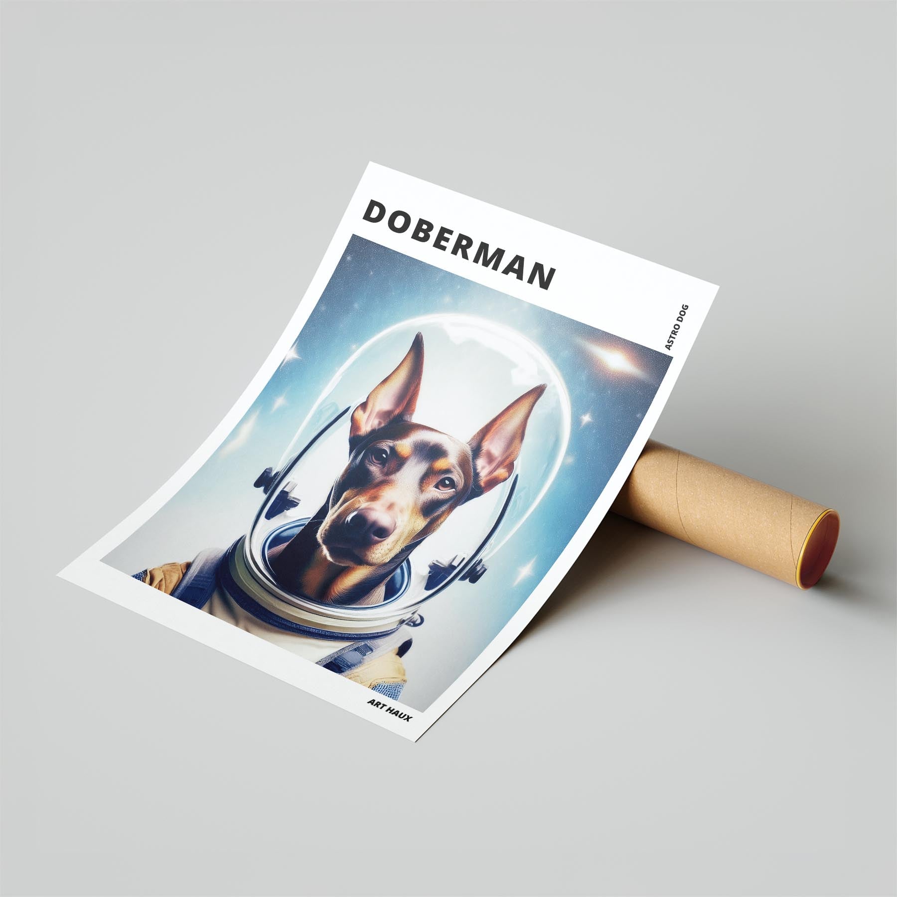 Doberman Astronaut Dog Series with Text Astro Dog image 6