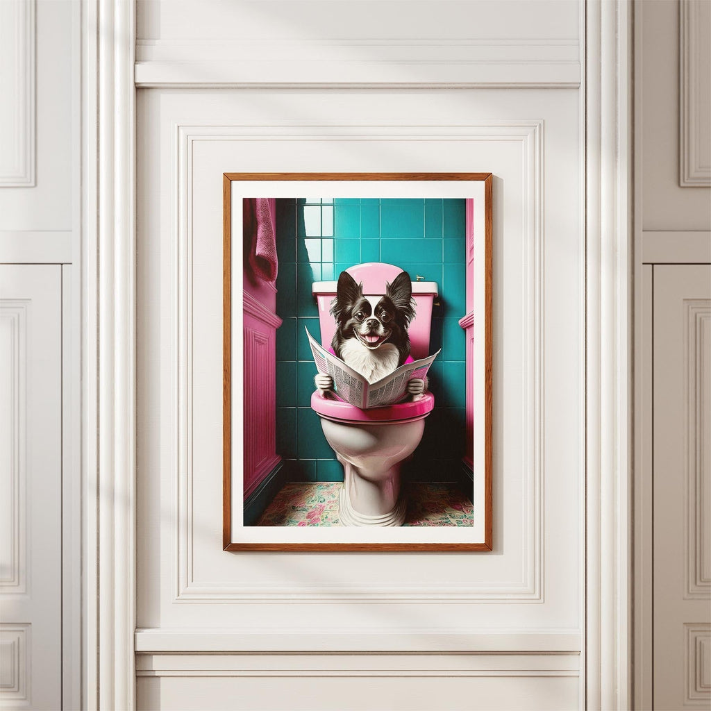 Japanese Chin Toilet Dogs PInk and Turquise image 3