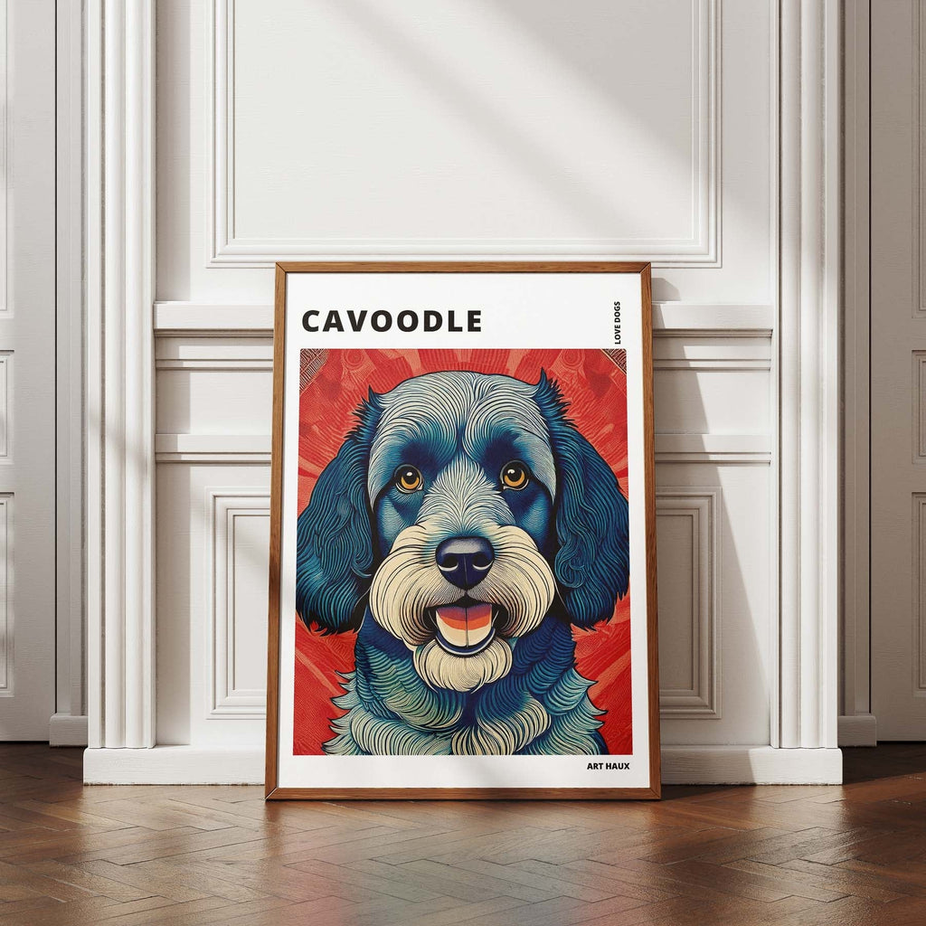 Cavoodle Hokusai Japanese Inspired Dog Series with Text image 4