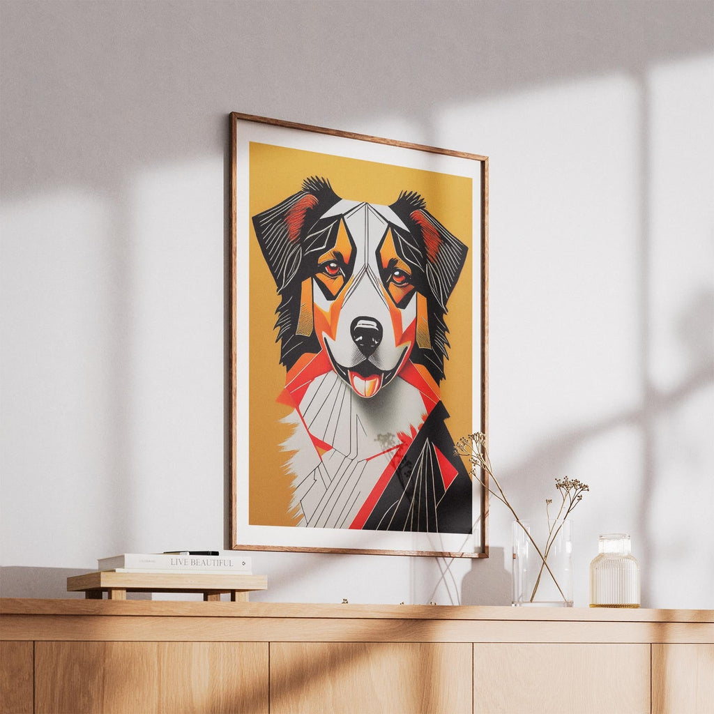 Australian Shepherd Geometric Orange Series image 5